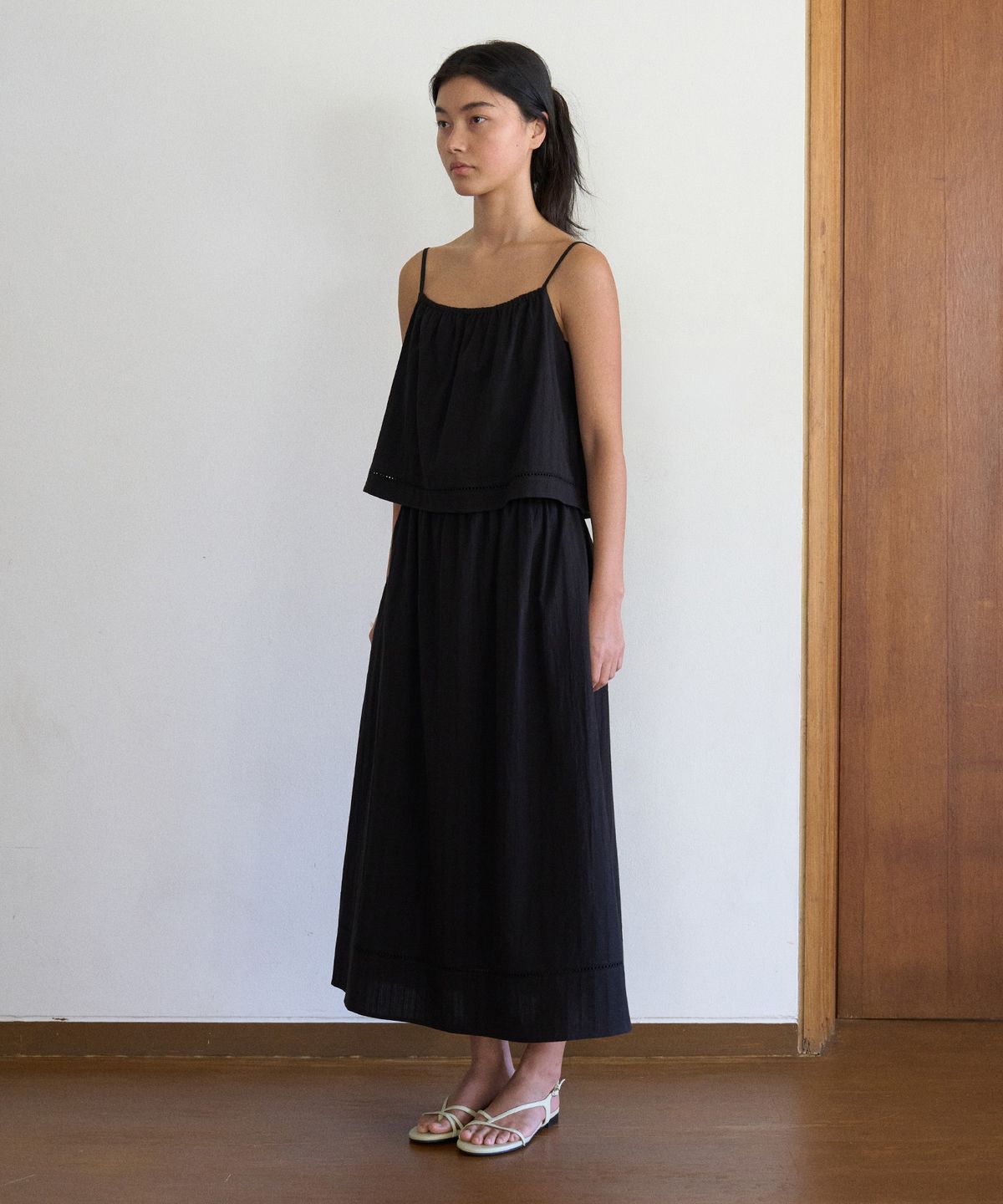 망고매니플리즈(MANGO MANY PLEASE) BRIDGE COTTON ONE PIECE_BLACK