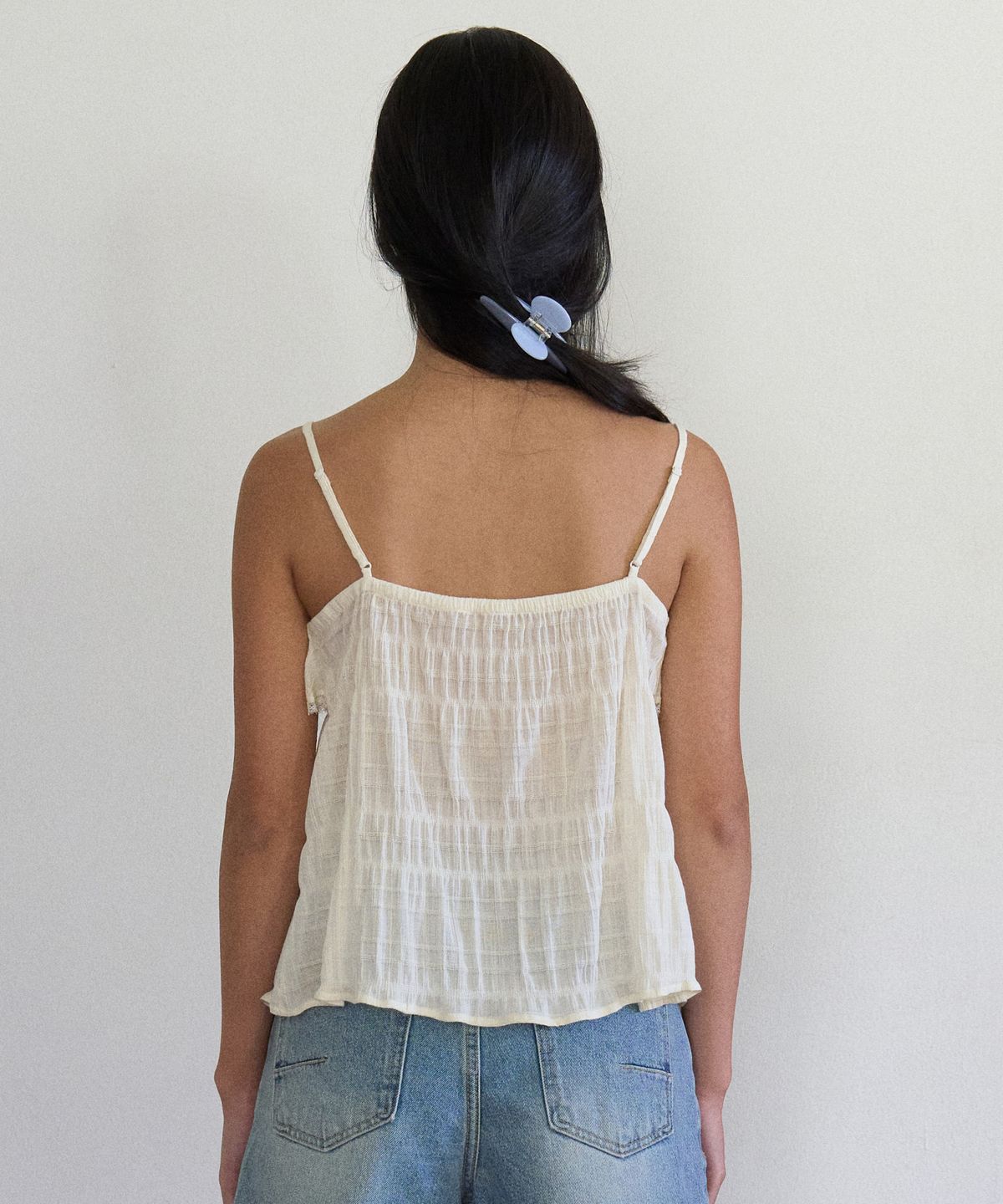 망고매니플리즈(MANGO MANY PLEASE) DASHA FRILL SLEEVELESS_CREAMY YELLOW