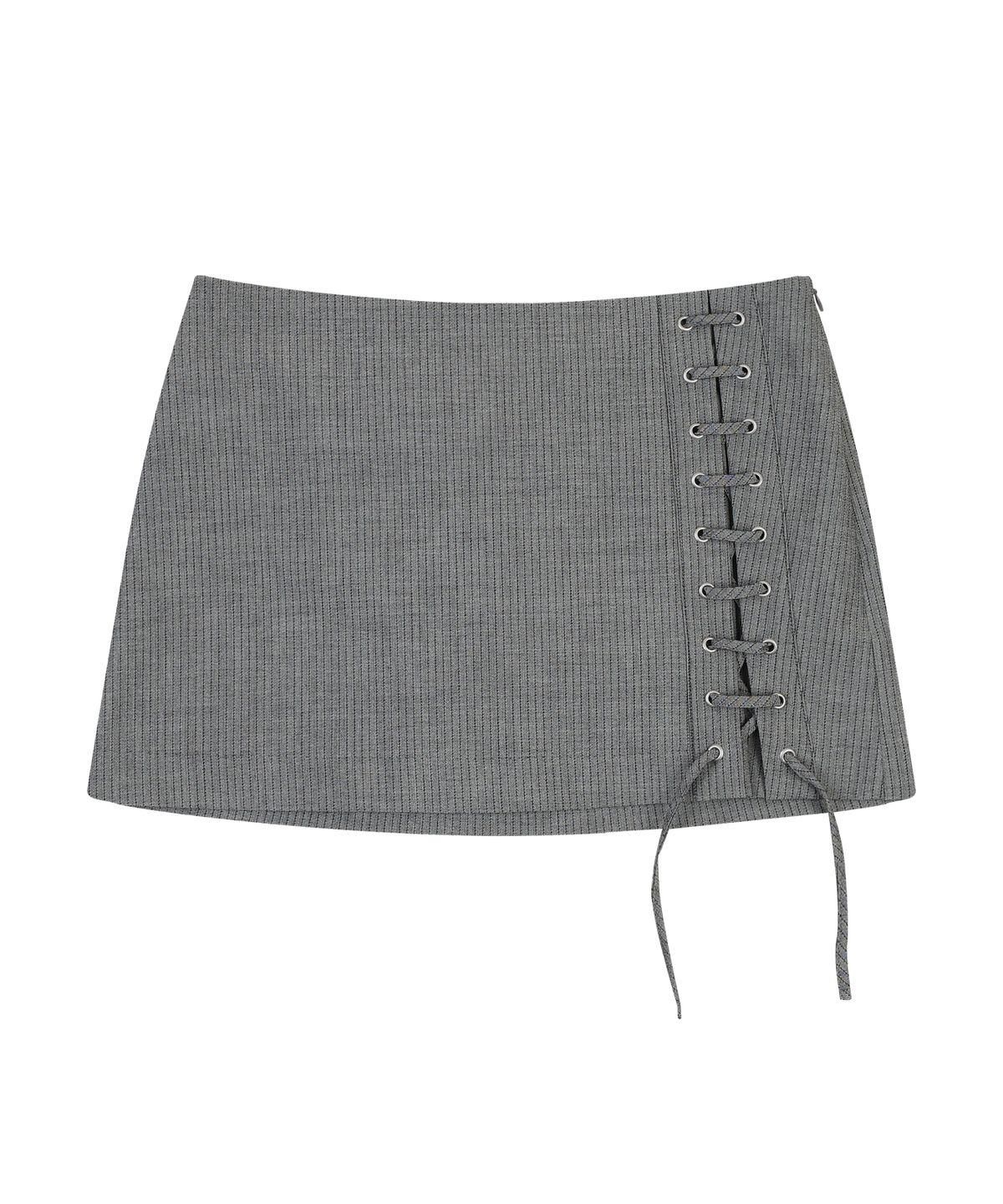 오디너리 홀리데이(ORDINARY HOLIDAY) LACE UP MINI SKIRT [GRAY]