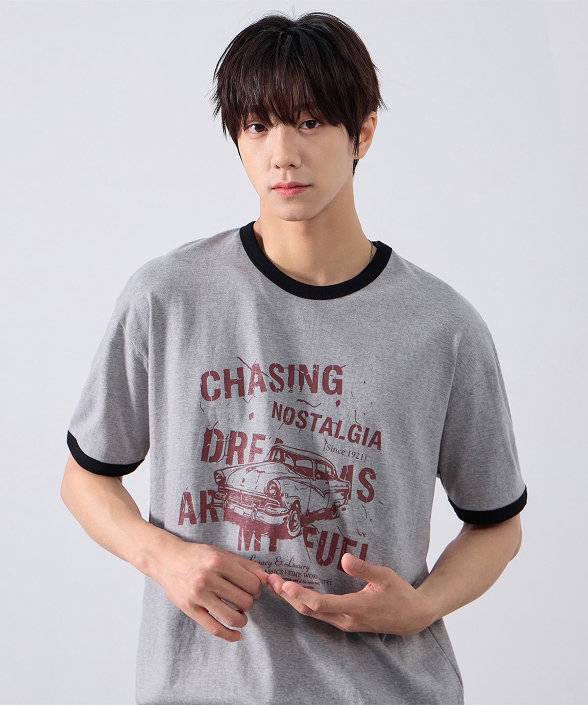 앨빈클로(ALVINCLO) CHASING 링거 반팔티셔츠 AST3630 (3COLOR)
