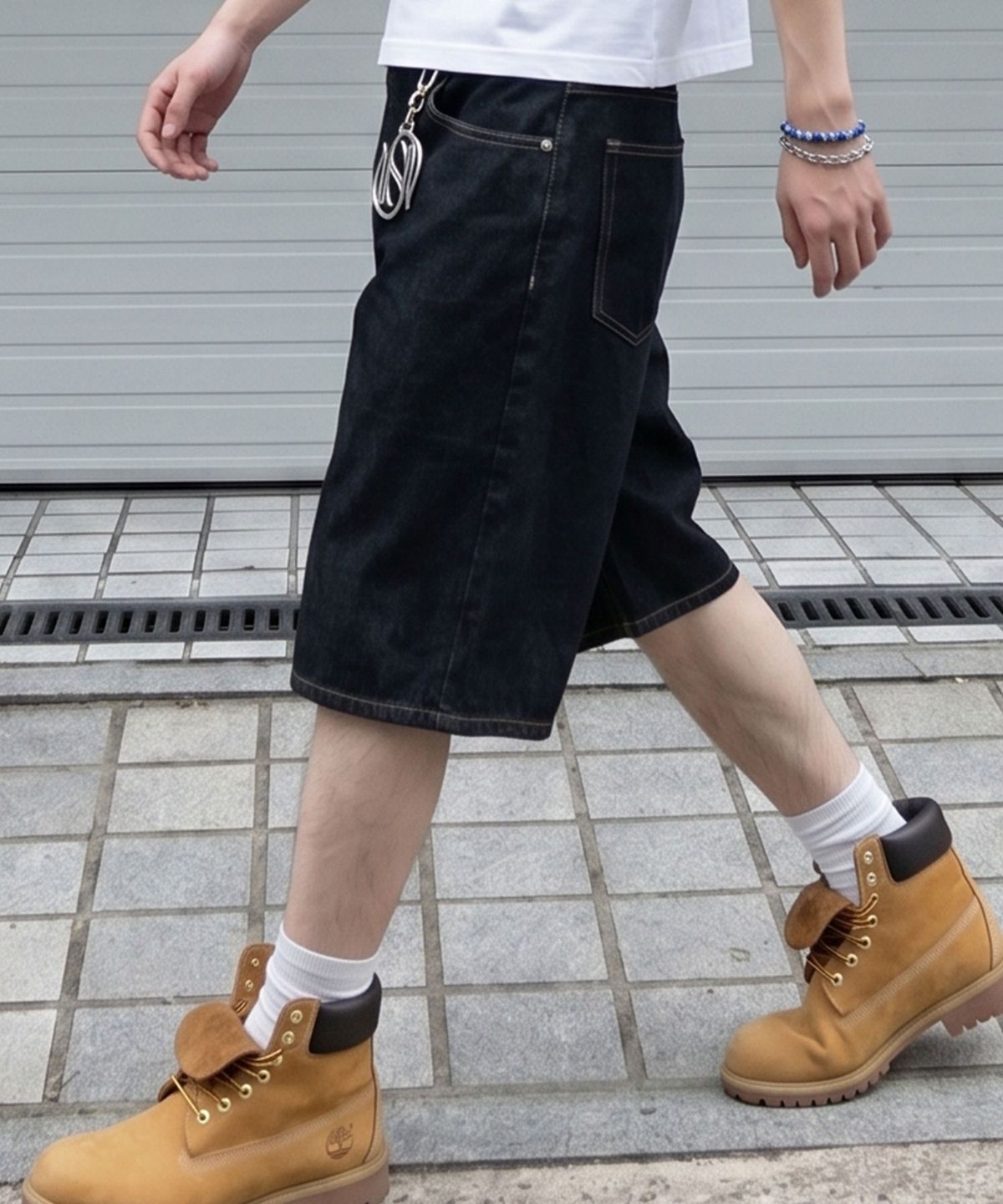 디더블유에스이(DWSE) 시티보이 루즈핏 버뮤다 데님(인디고 블루)