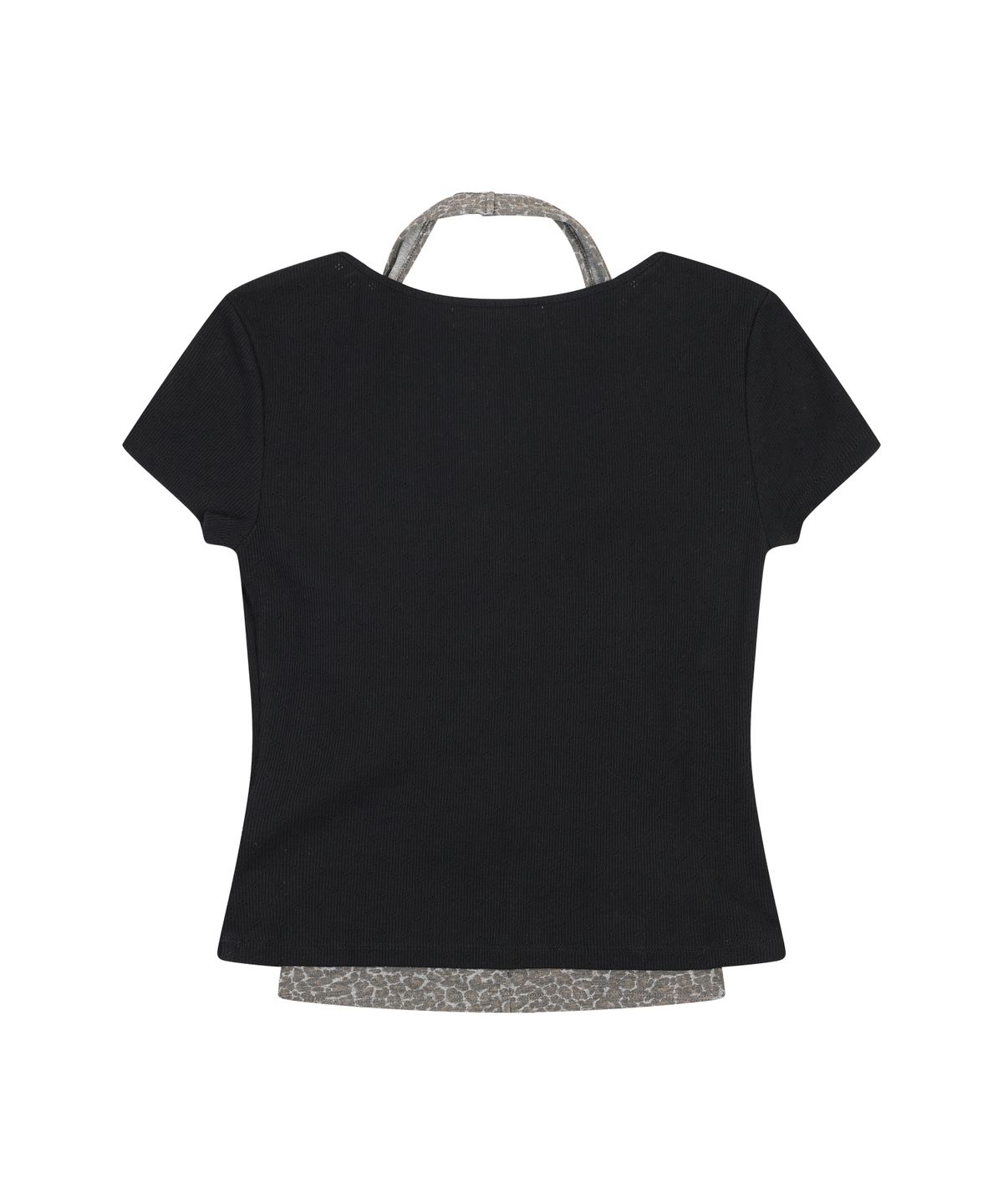 오디너리 홀리데이(ORDINARY HOLIDAY) HALTER LAYERED SHORT SLEEVE SET [BLACK]