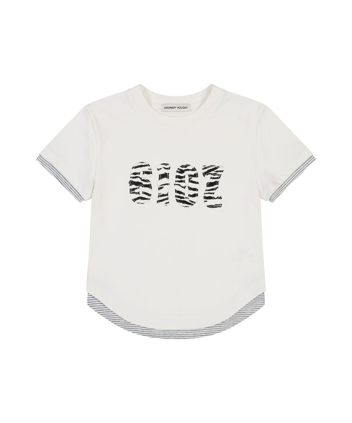 오디너리 홀리데이(ORDINARY HOLIDAY) STRIPE LAYERED T-SHIRT [WHITE]