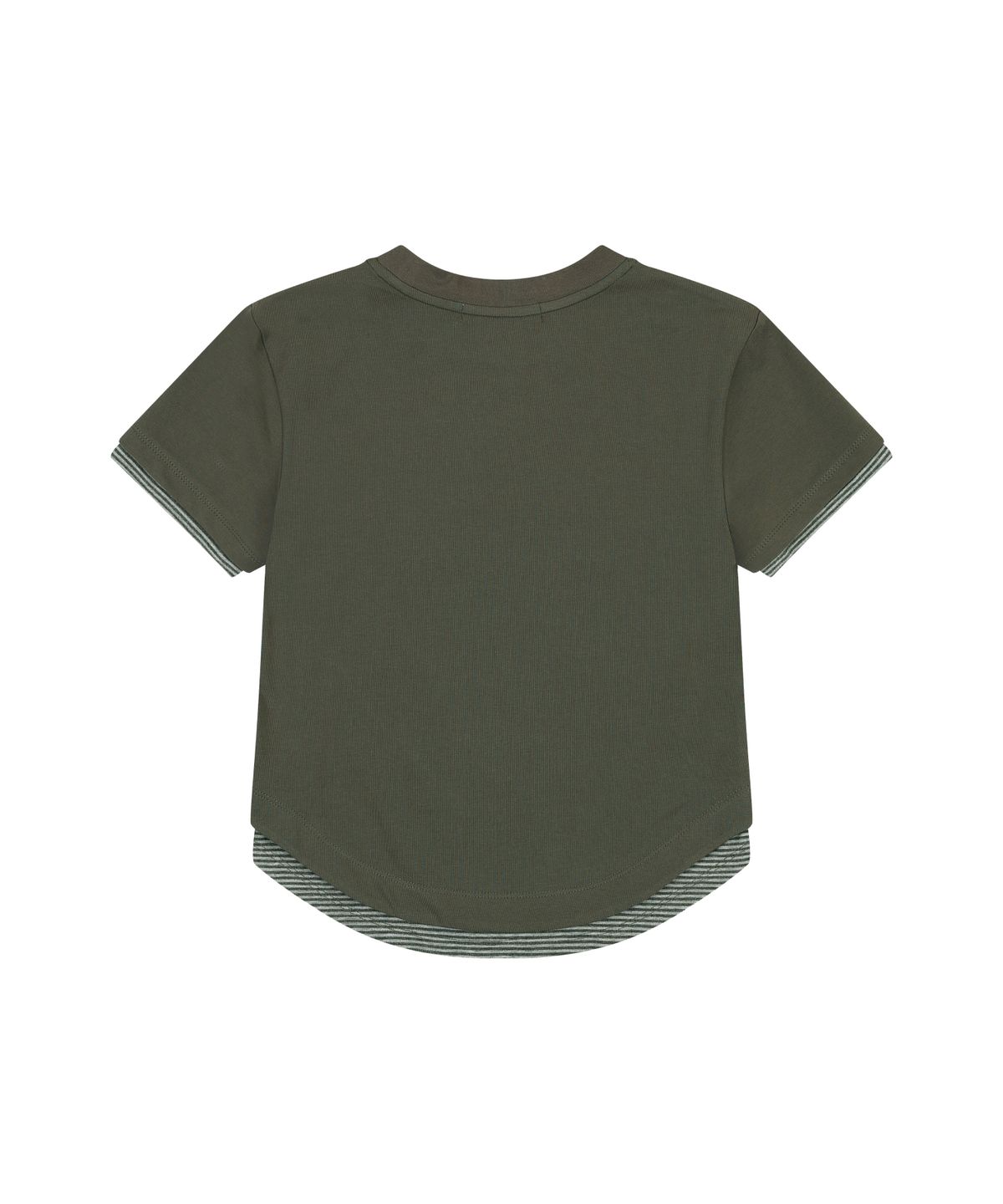 오디너리 홀리데이(ORDINARY HOLIDAY) STRIPE LAYERED T-SHIRT [KHAKI]