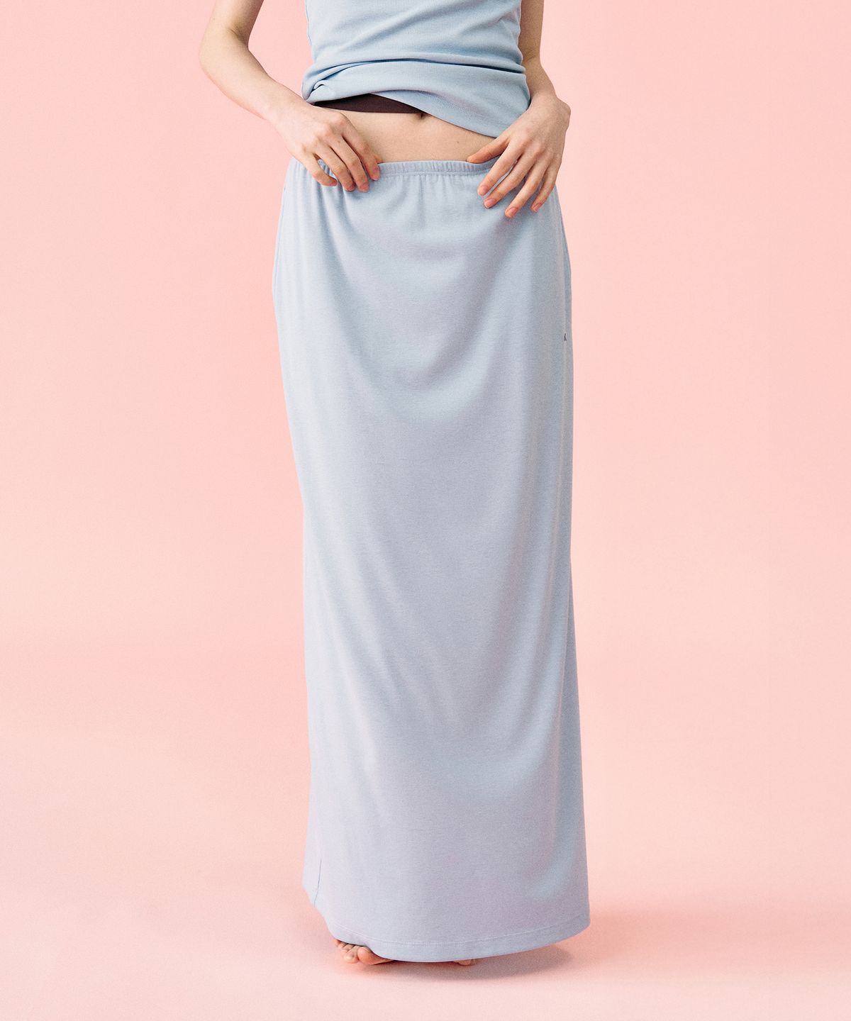 망고매니플리즈(MANGO MANY PLEASE) [ROUTINE] YORK BANDING SKIRT_LIGHT BLUE