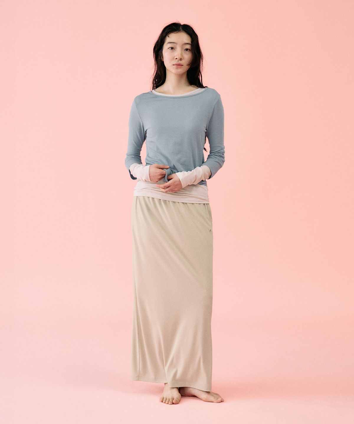 망고매니플리즈(MANGO MANY PLEASE) [ROUTINE] YORK BANDING SKIRT_MILK BEIGE
