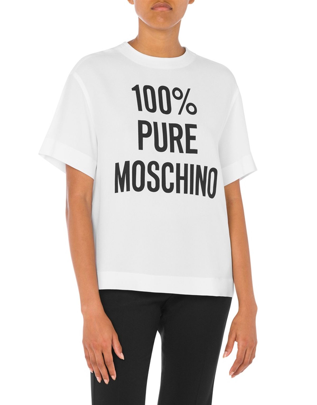 모스키노(MOSCHINO) 퓨어 로고 블라우스 티셔츠