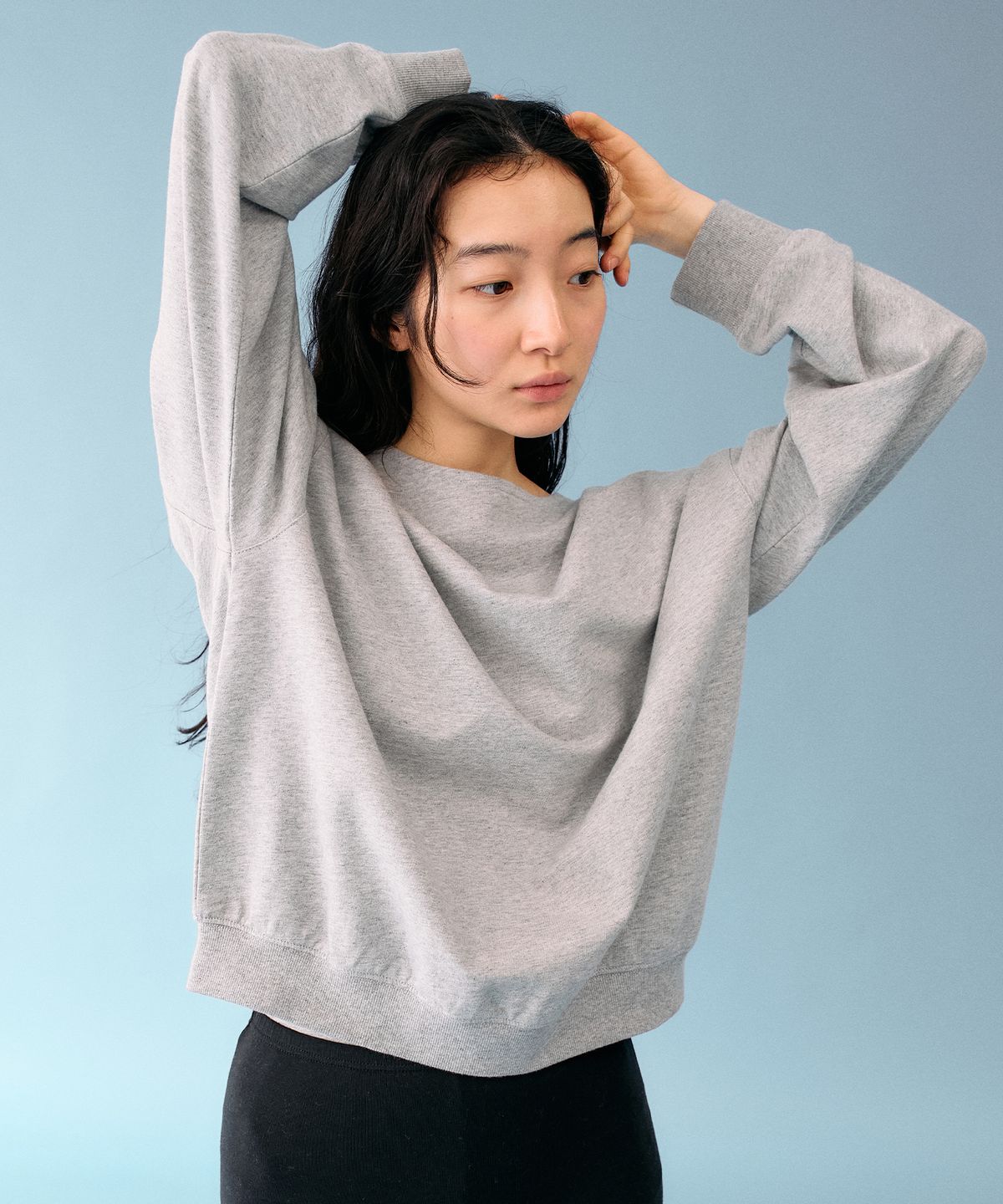 망고매니플리즈(MANGO MANY PLEASE) [ROUTINE] YEVA SWEATSHIRT_MELANGE GREY