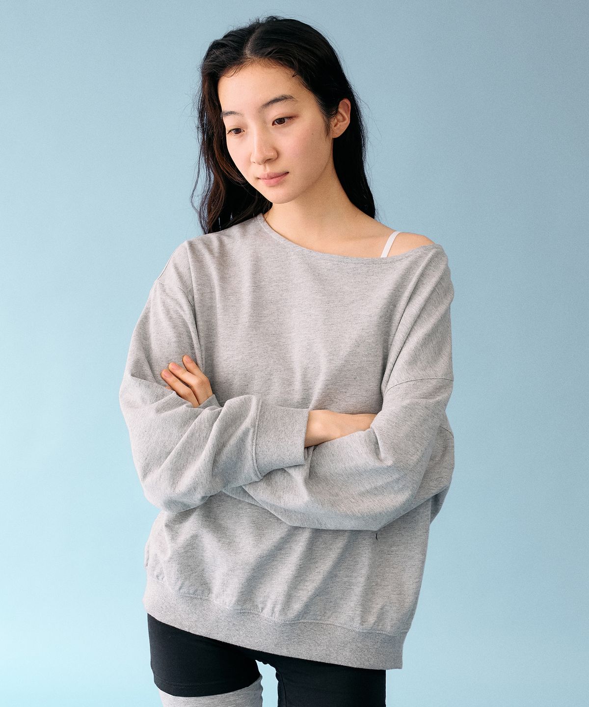 망고매니플리즈(MANGO MANY PLEASE) [ROUTINE] YEVA SWEATSHIRT_MELANGE GREY