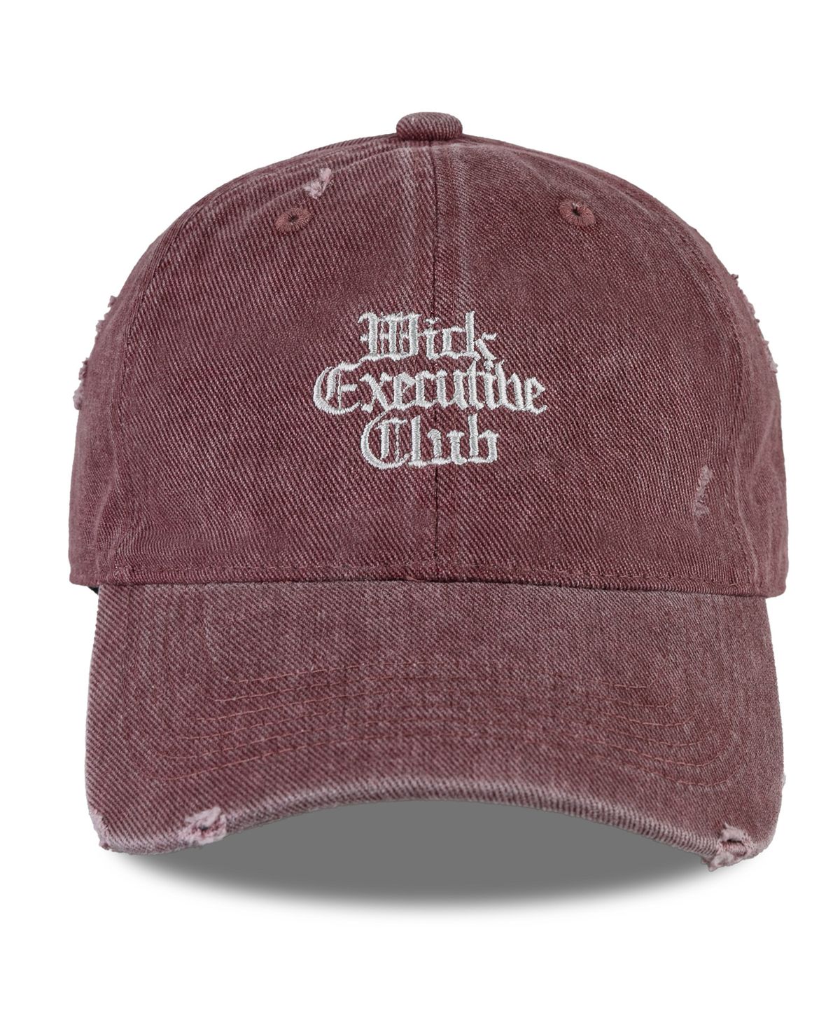 윅(WICK) Executive 클래식 데미지 피그먼트 볼캡-버건디