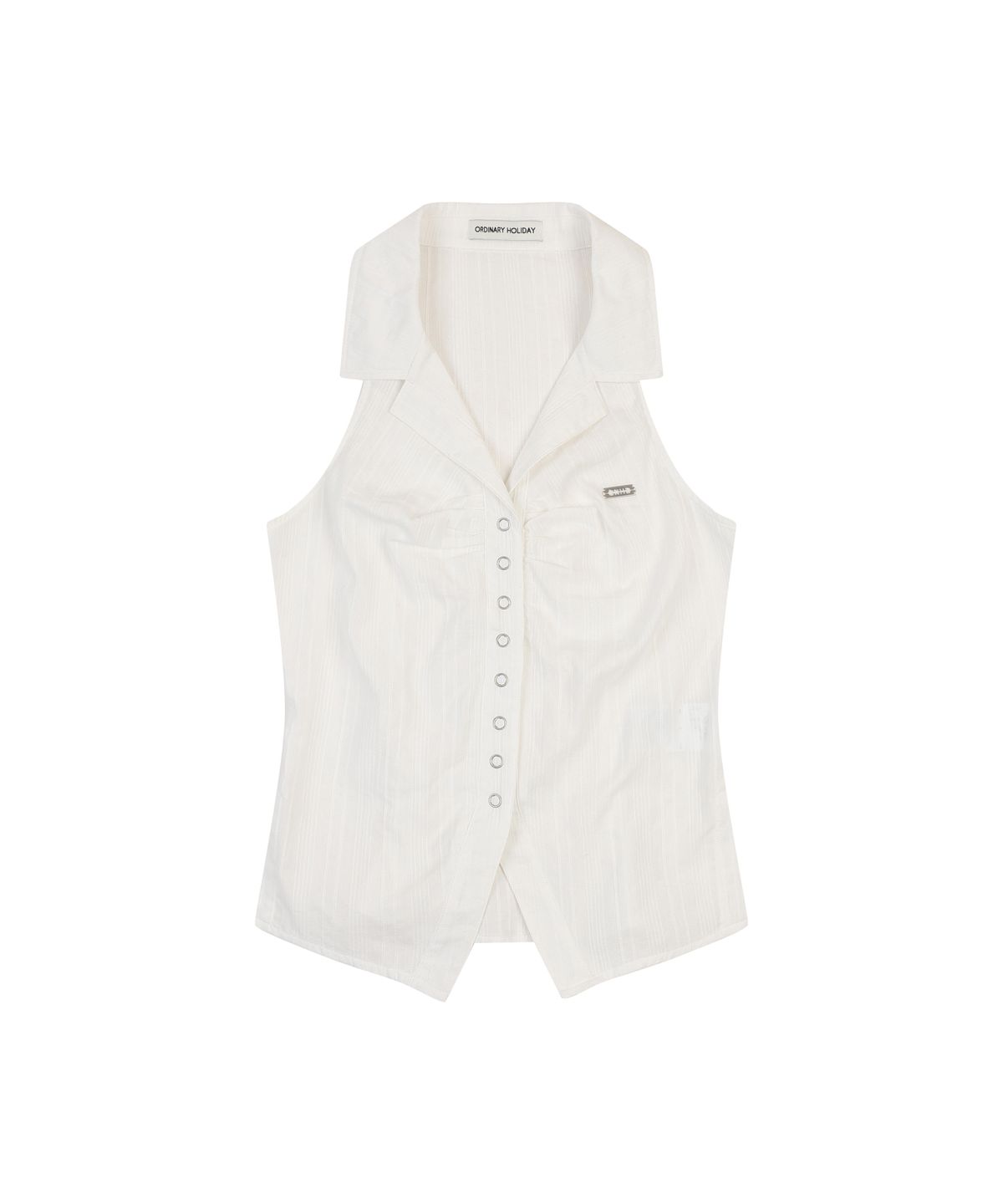 오디너리 홀리데이(ORDINARY HOLIDAY) SHIRRING SLEEVELESS SHIRT [WHITE]