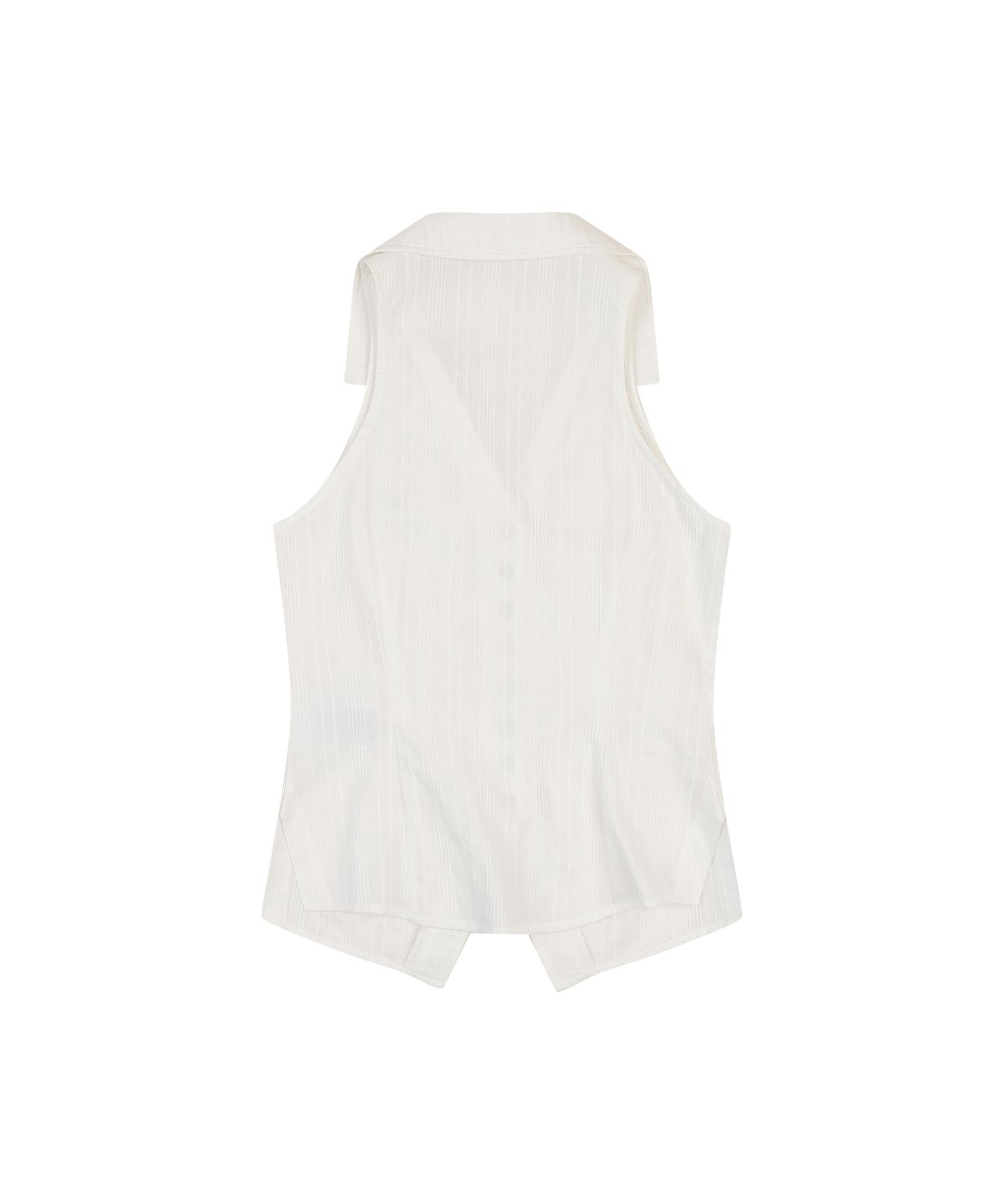오디너리 홀리데이(ORDINARY HOLIDAY) SHIRRING SLEEVELESS SHIRT [WHITE]