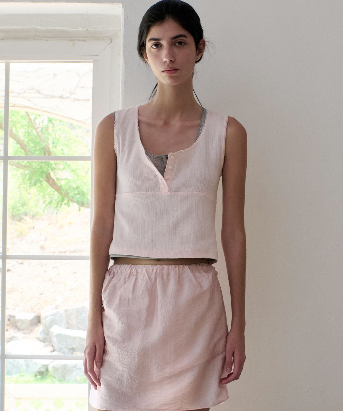 앤니즈(ANDNEEDS) Lazy punching sleeveless (pink)
