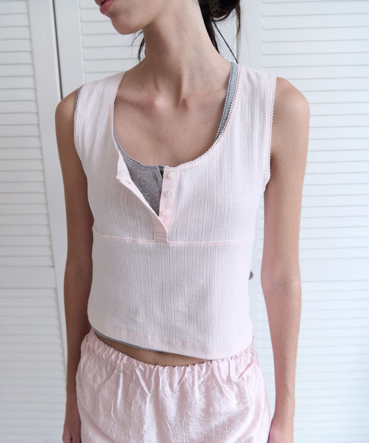 앤니즈(ANDNEEDS) Lazy punching sleeveless (pink)