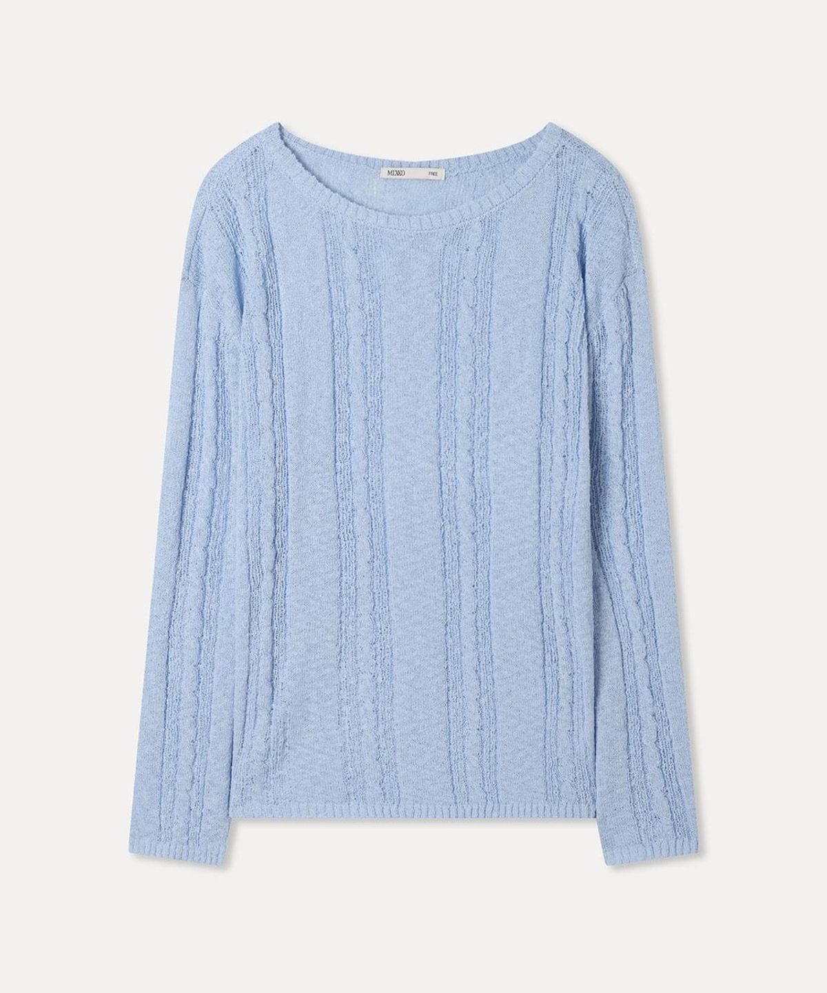미쏘(MIXXO) 시스루 케이블 루즈핏 긴팔 니트_MIWKAG642T