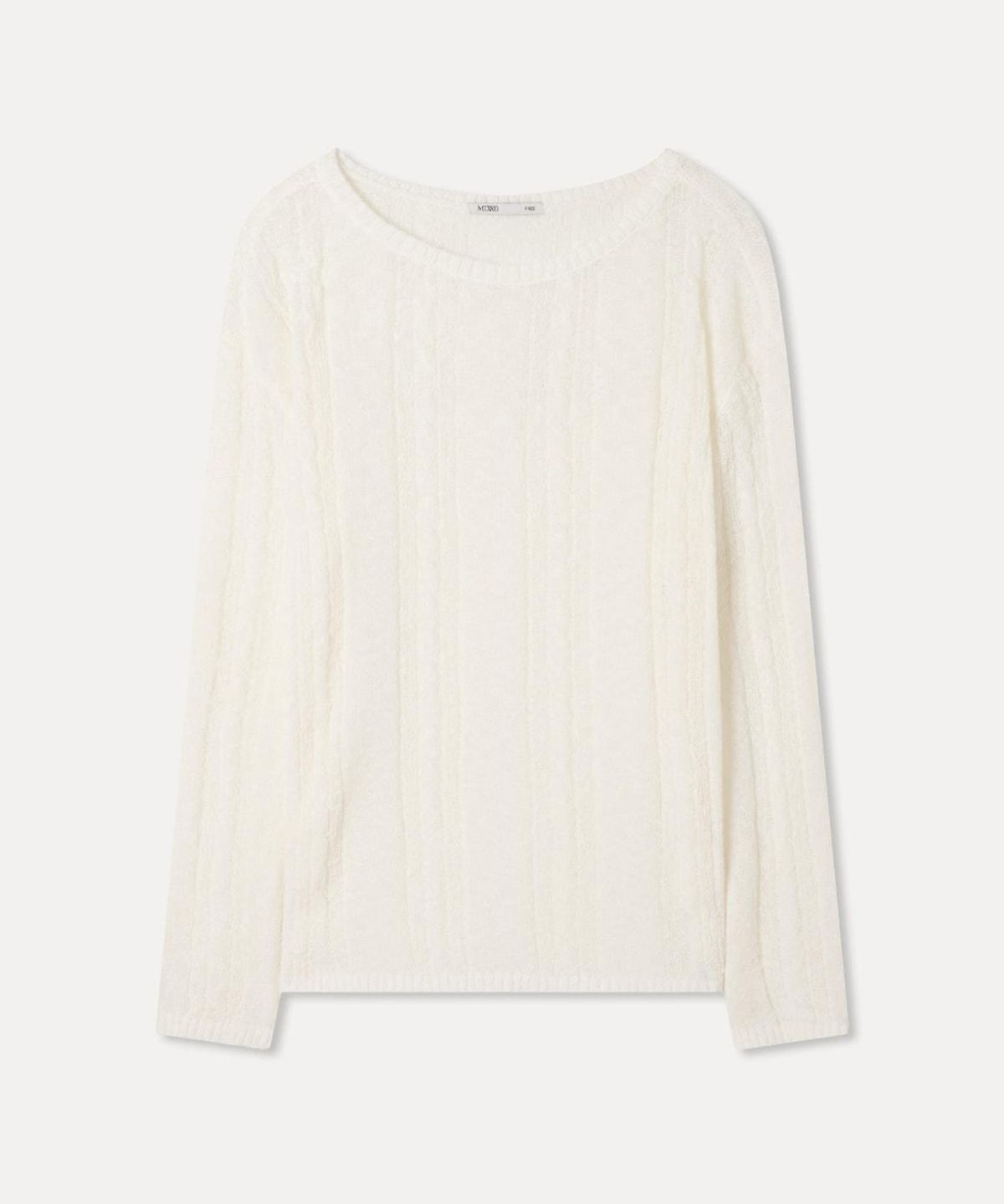 미쏘(MIXXO) 시스루 케이블 루즈핏 긴팔 니트_MIWKAG642T