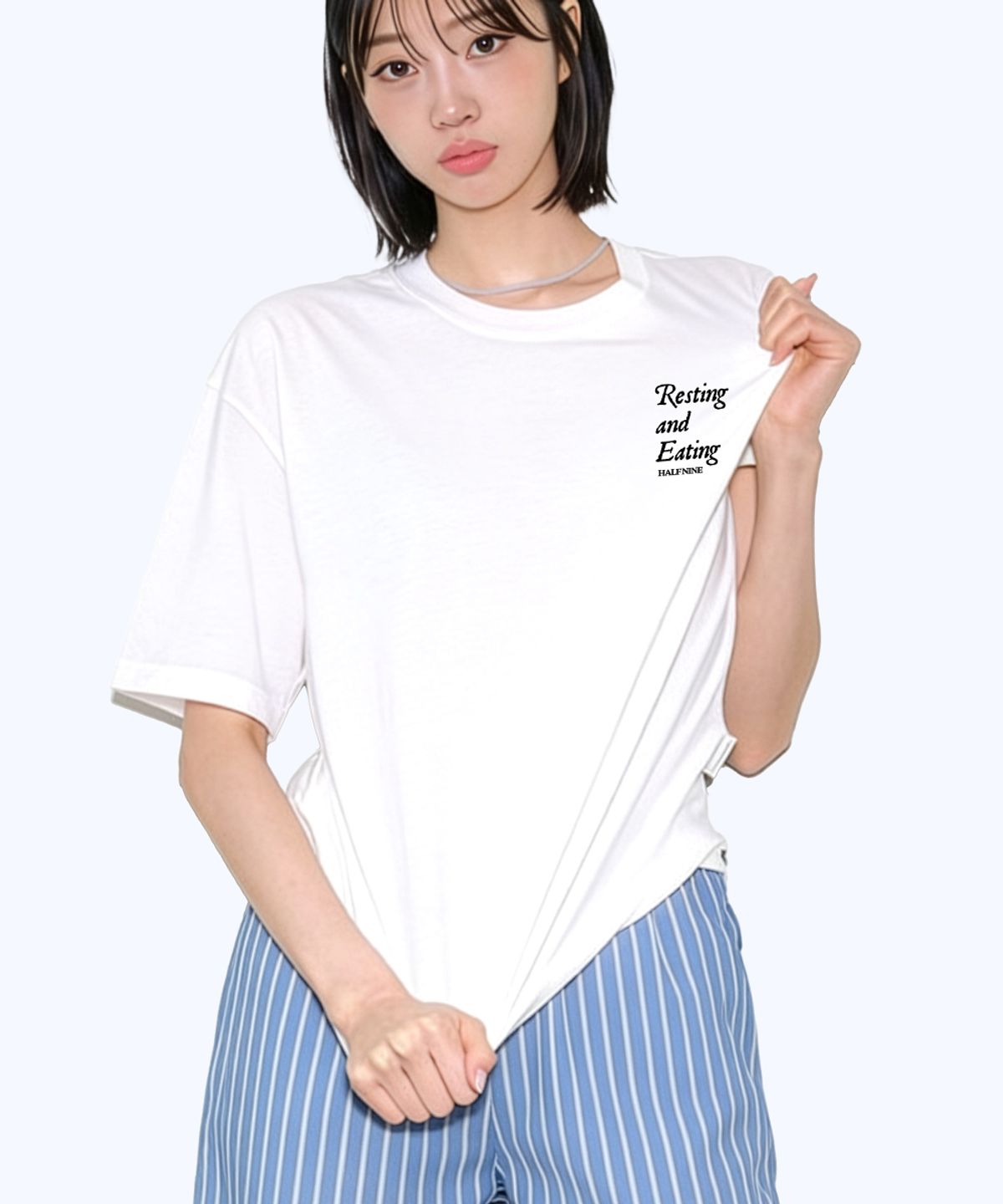 하프나인(HALFNINE) 후여유 반팔티셔츠 I06BRD_HBX11340