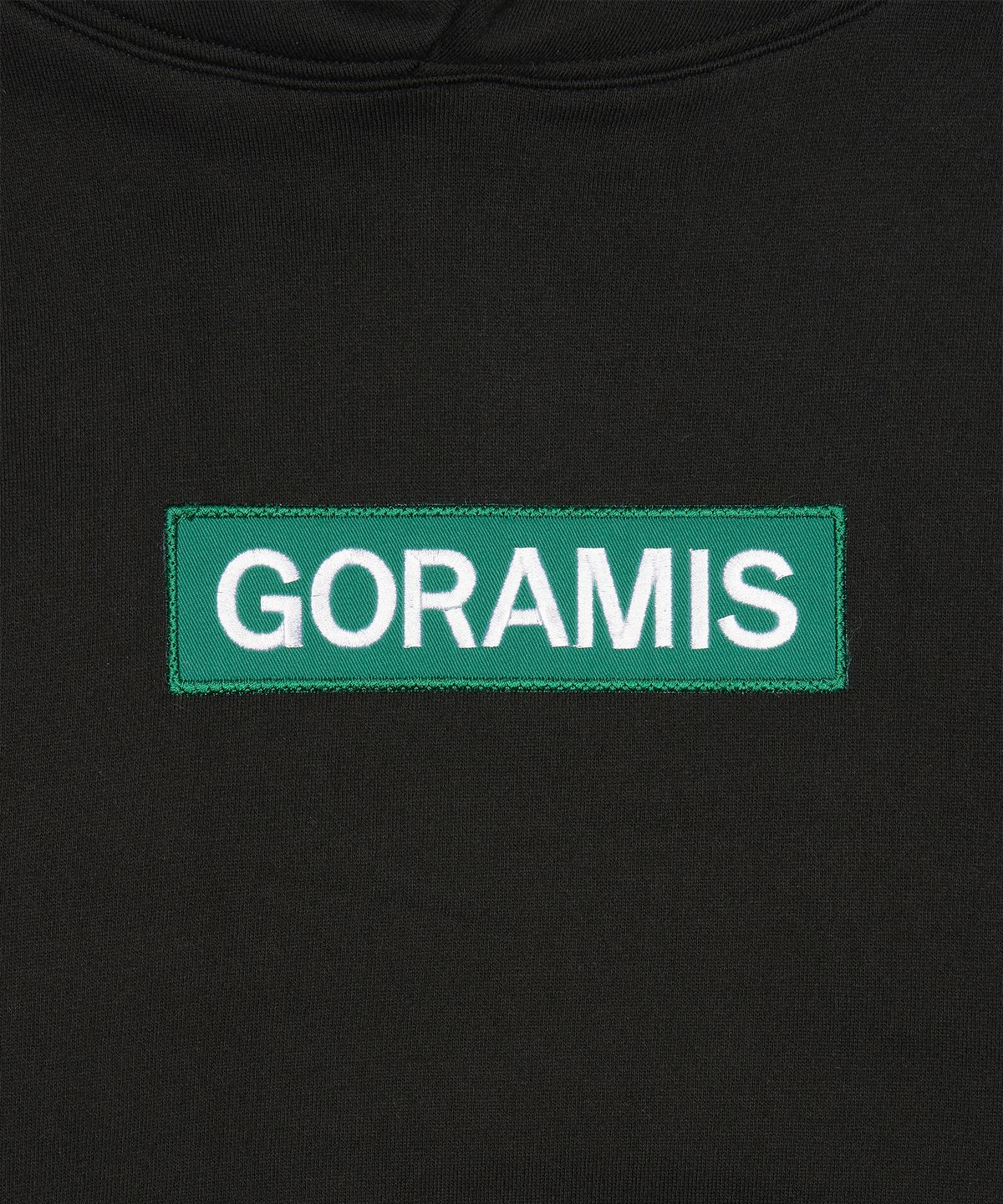 고라미스(GORAMIS) 빅 박스 와펜 기모 후드티 [BLACK]