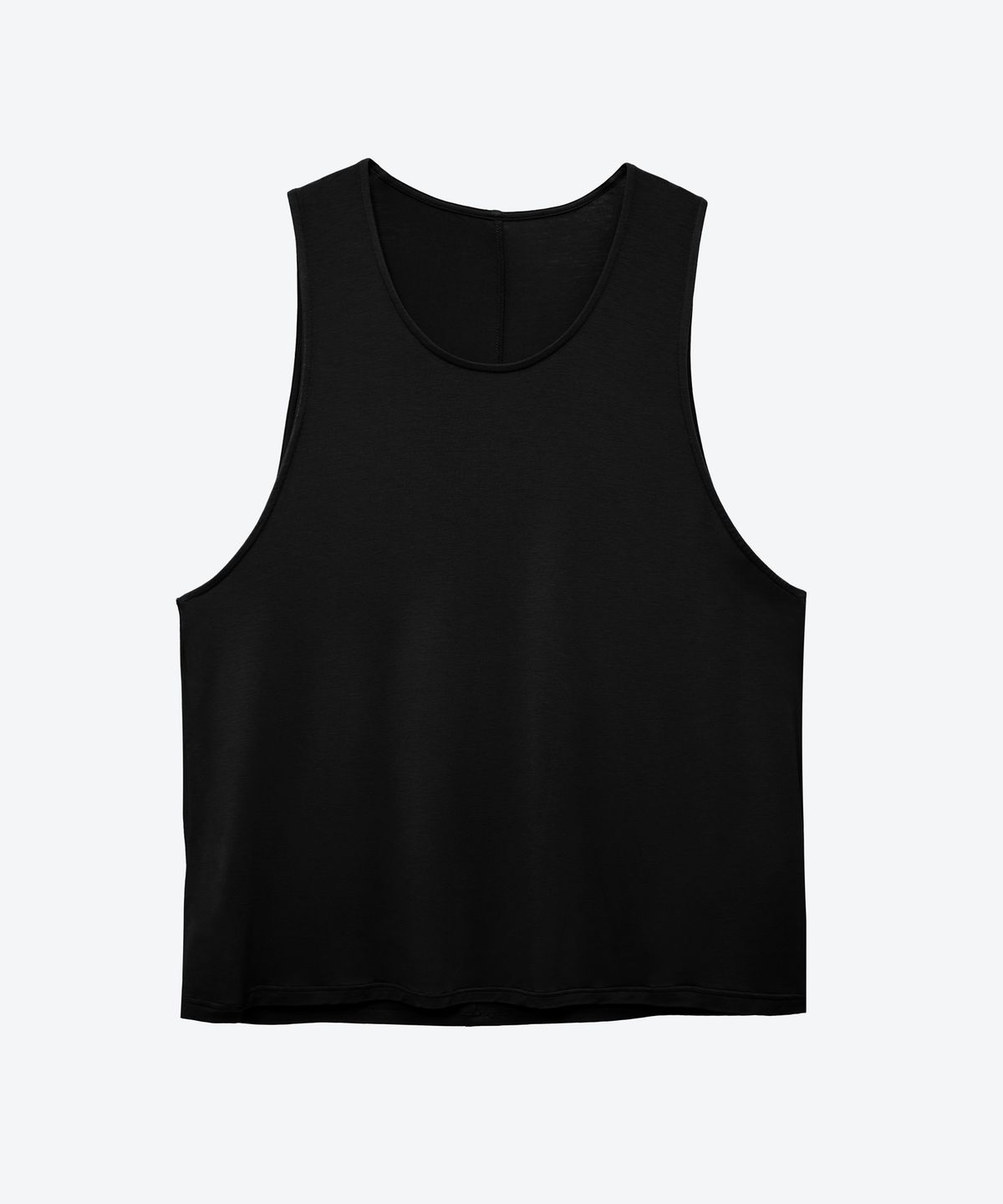 언티지(UNTAGE) 와이드 숄더 실키 민소매 티셔츠[Black(UNISEX)]_UTT-ST71