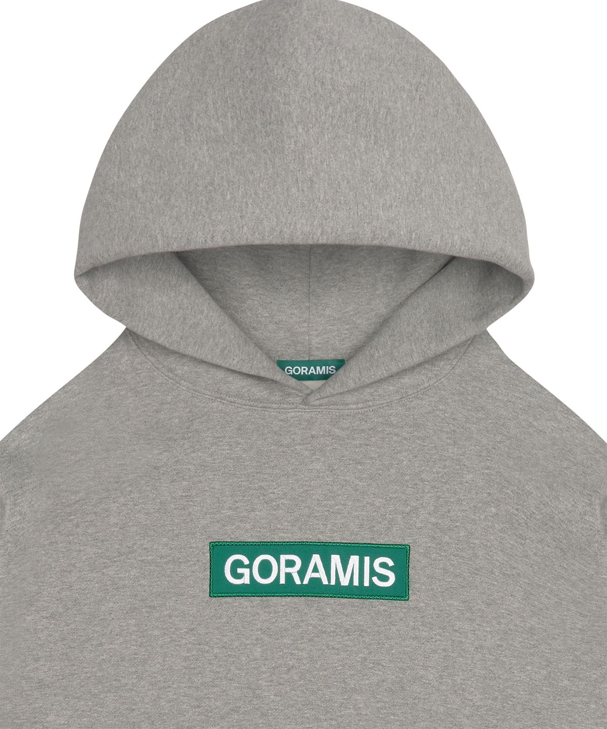 고라미스(GORAMIS) 빅 박스 와펜 기모 후드티 [GRAY]