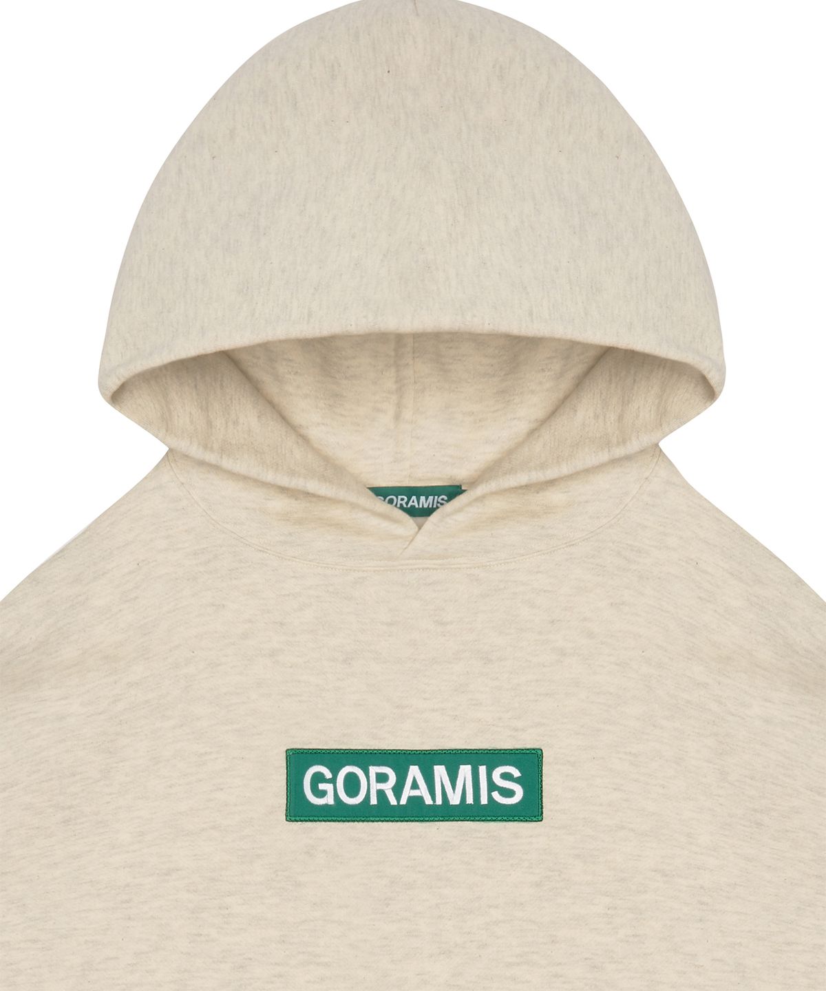 고라미스(GORAMIS) 빅 박스 와펜 기모 후드티 [OATMEAL]