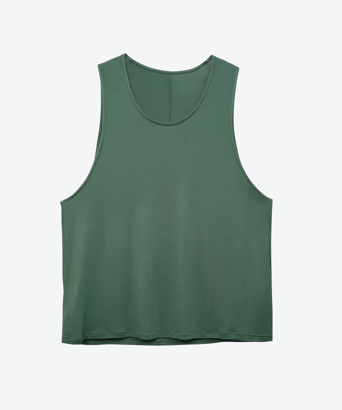 언티지(UNTAGE) 와이드 숄더 실키 민소매 티셔츠[Olive Green(UNISEX)]_UTT-ST72