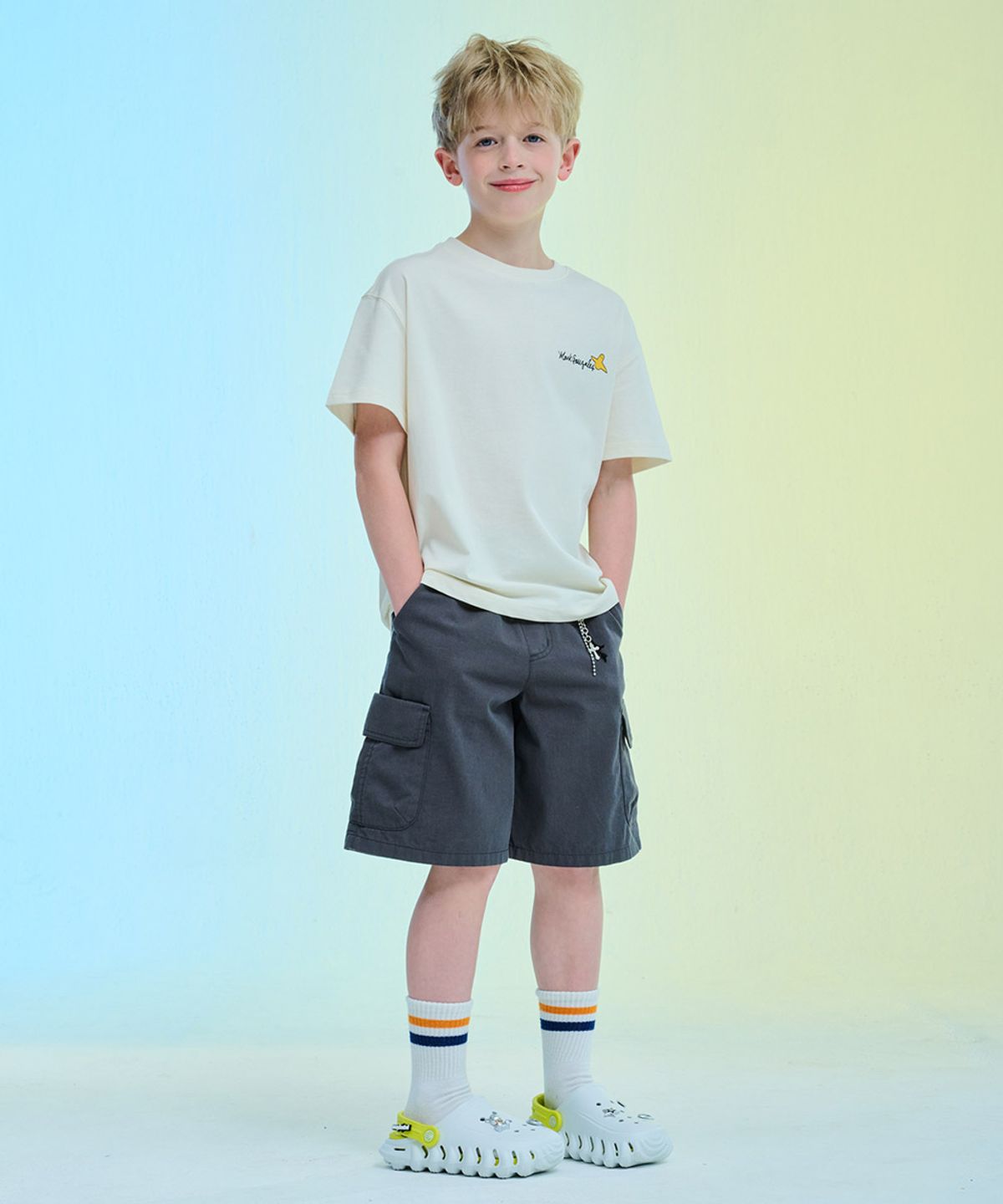 마크곤잘레스 키즈(MARK GONZALES KIDS) 카고 어드벤처 하프팬츠_다크그레이_MG62HT01MG