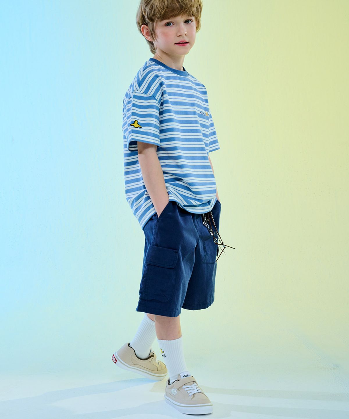 마크곤잘레스 키즈(MARK GONZALES KIDS) 카고 어드벤처 하프팬츠_네이비_MG62HT01NA