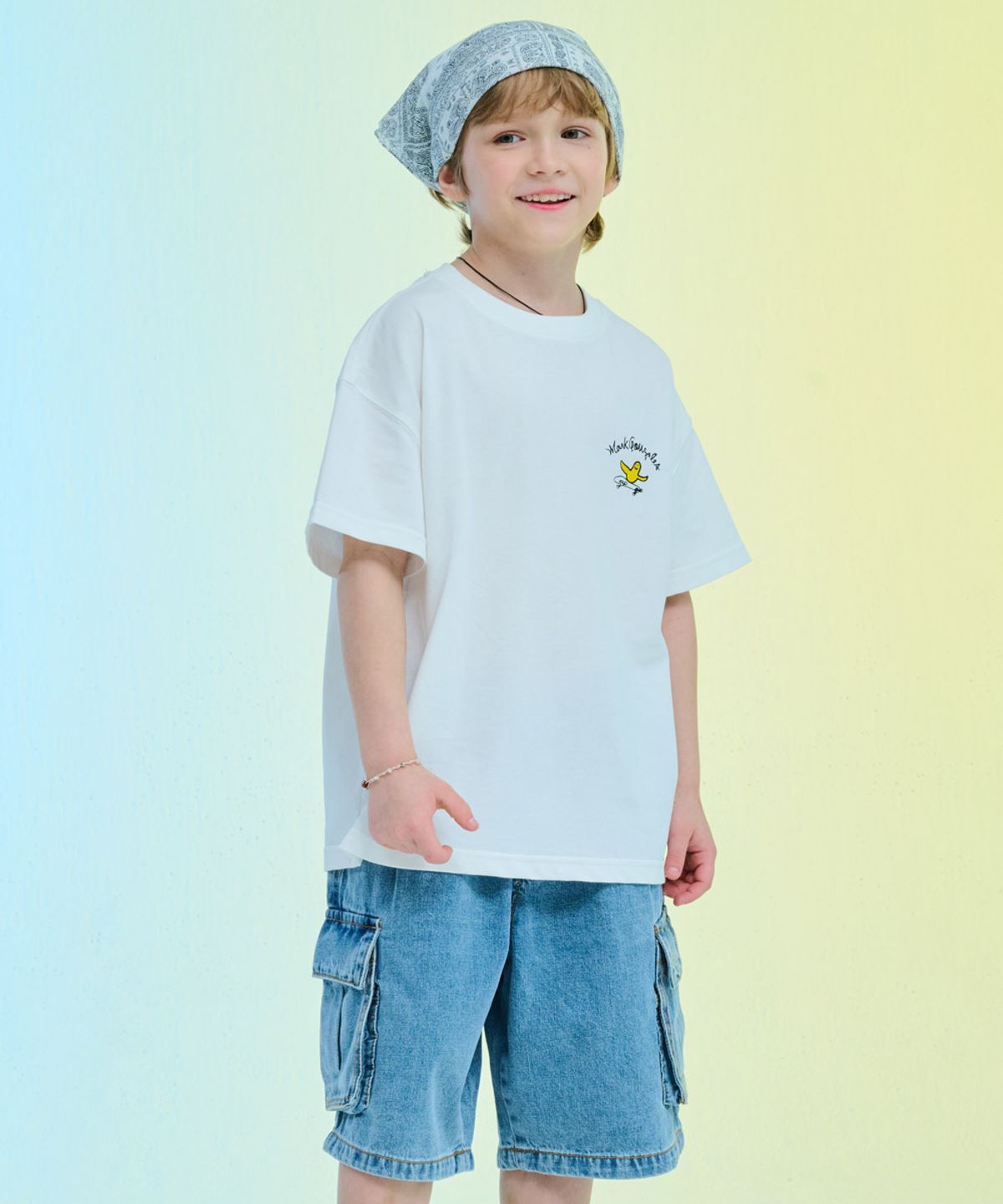 마크곤잘레스 키즈(MARK GONZALES KIDS) 디지털 엔젤 라운드 티셔츠_화이트_MG62TS02WH