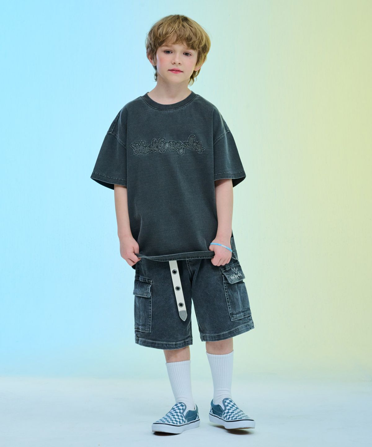 마크곤잘레스 키즈(MARK GONZALES KIDS) 마곤 피그먼트 반팔 티셔츠_다크그레이_MG62TS06DG