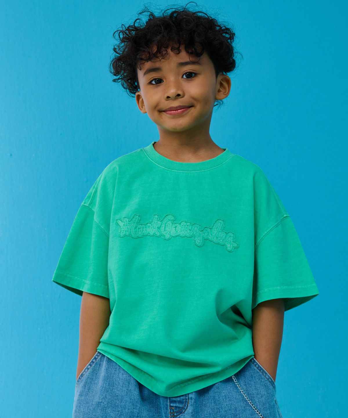 마크곤잘레스 키즈(MARK GONZALES KIDS) 마곤 피그먼트 반팔 티셔츠_그린_MG62TS06GN