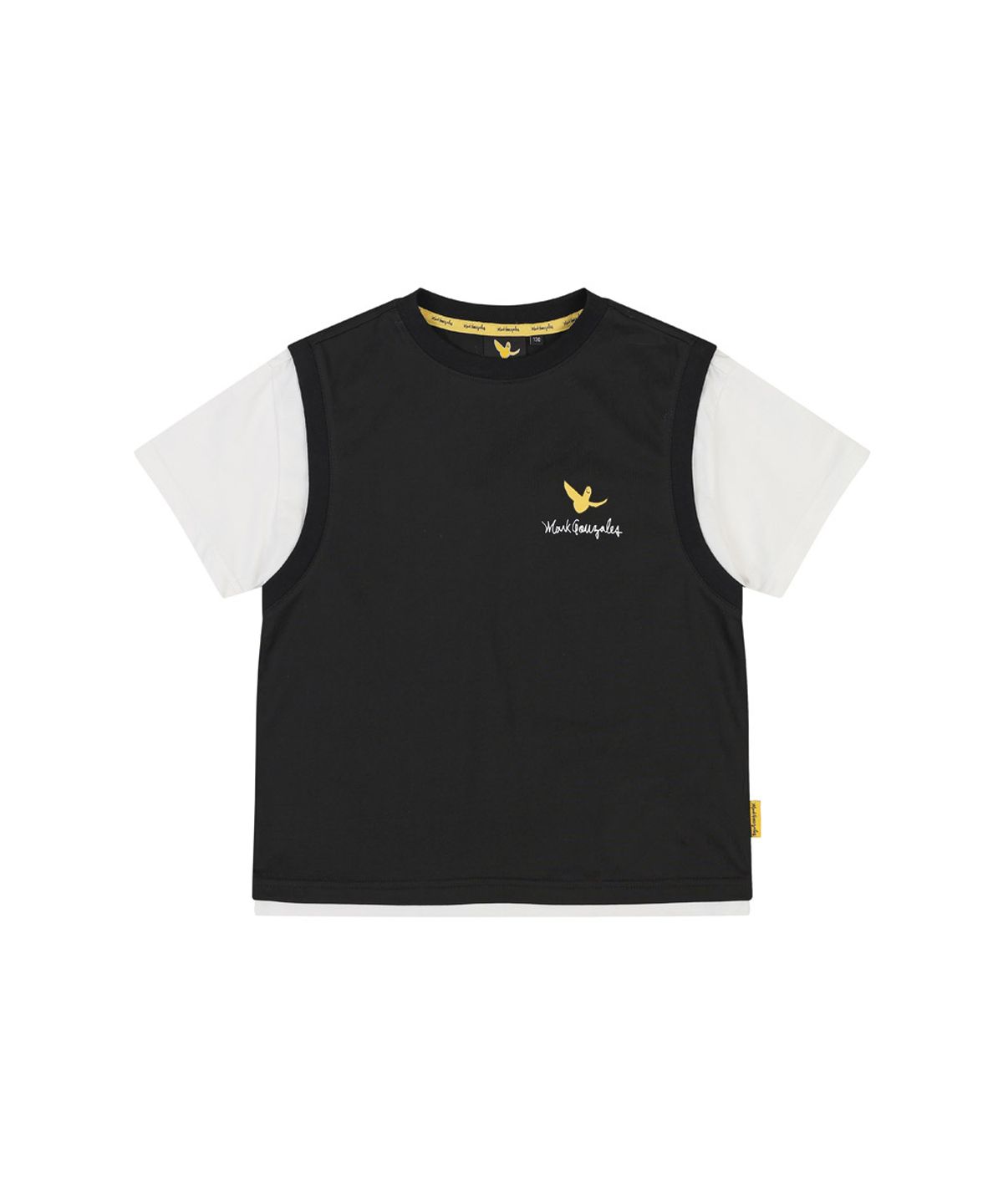마크곤잘레스 키즈(MARK GONZALES KIDS) 레이어드 콤비 티셔츠_블랙_MG62TS09BK