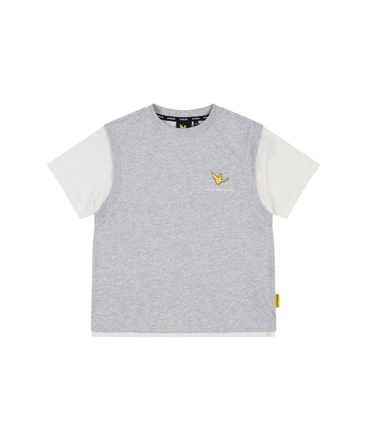 마크곤잘레스 키즈(MARK GONZALES KIDS) 레이어드 콤비 티셔츠_멜란지그레이_MG62TS09GY