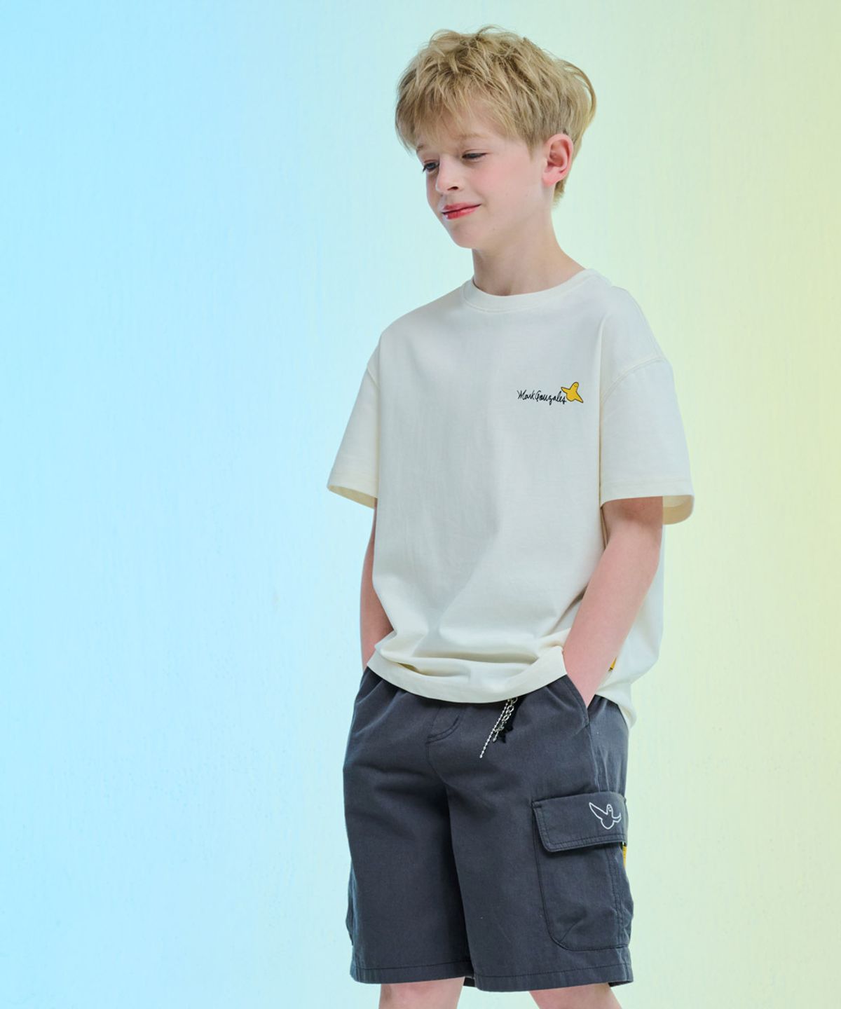 마크곤잘레스 키즈(MARK GONZALES KIDS) 엔젤보드 그래피티 티셔츠_크림_MG62TS10CM