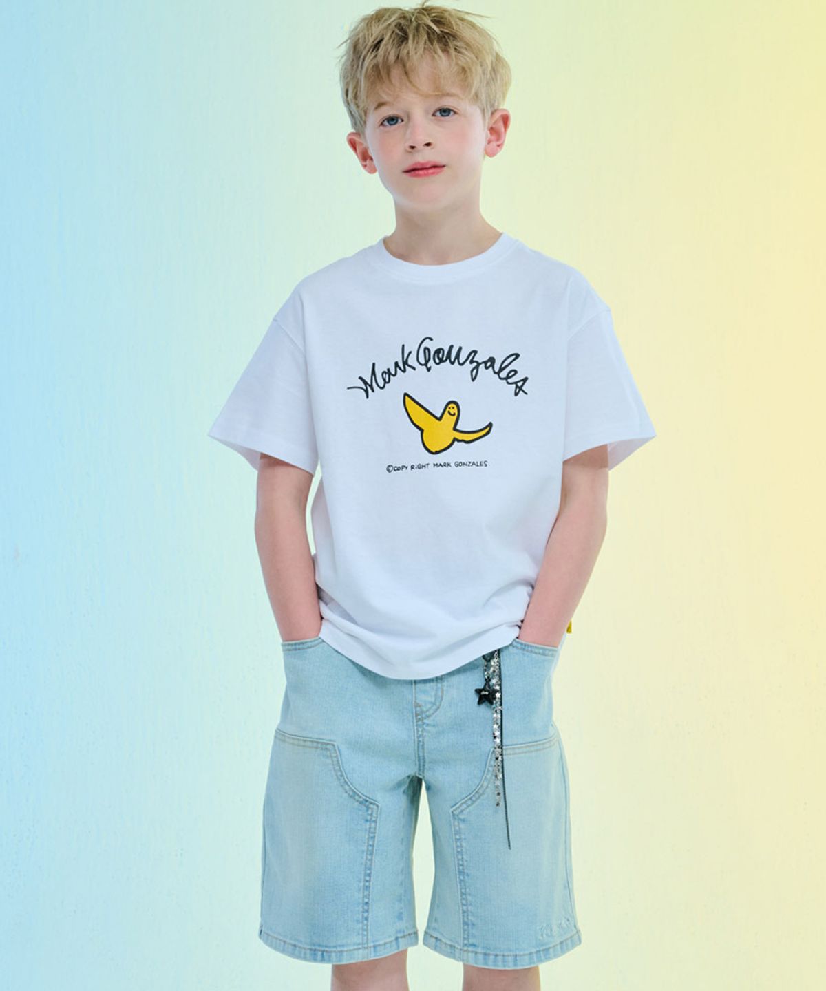 마크곤잘레스 키즈(MARK GONZALES KIDS) 심볼 빅 반팔티 2팩_MG62TS20WH