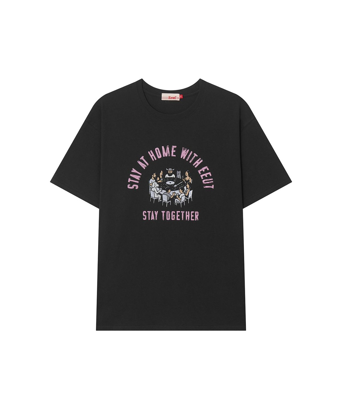 이우트(EEUT) STAY TOGETHER T-SHIRT / CHARCOAL