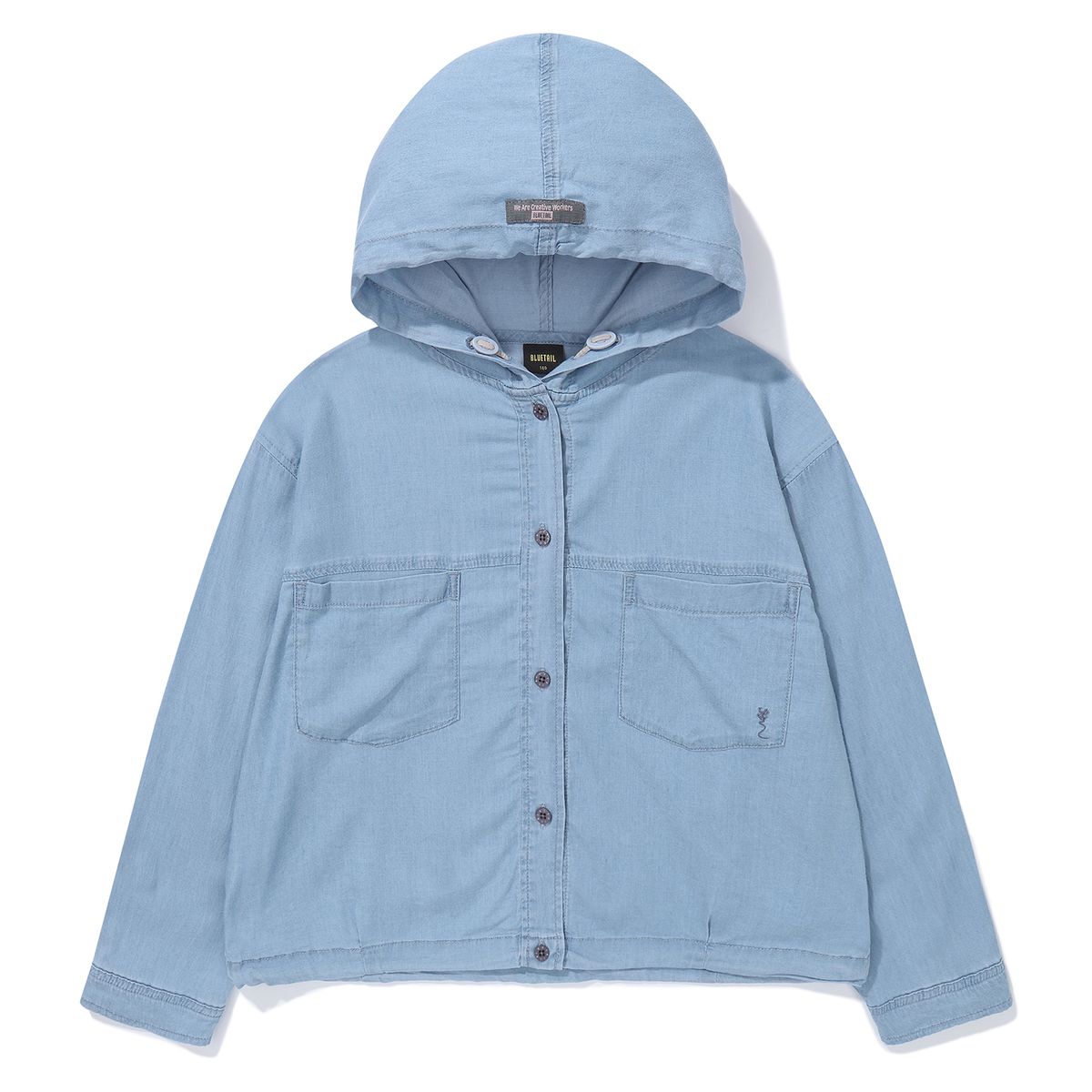 블루테일(BLUETAIL) AAB2BL01SB 스카이블루 포켓 후드 해지데님 셔츠