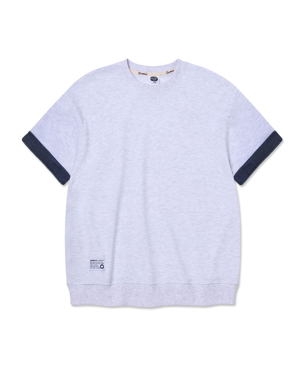 앨빈클로(ALVINCLO) 소매 롤업 반팔티셔츠 AST3673 (4COLOR)