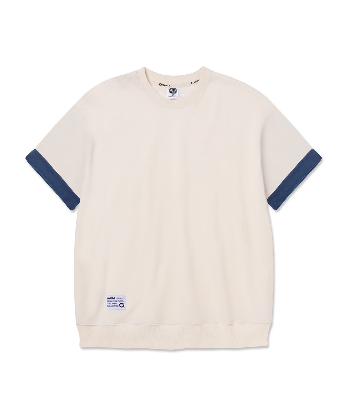 앨빈클로(ALVINCLO) 소매 롤업 반팔티셔츠 AST3673 (4COLOR)