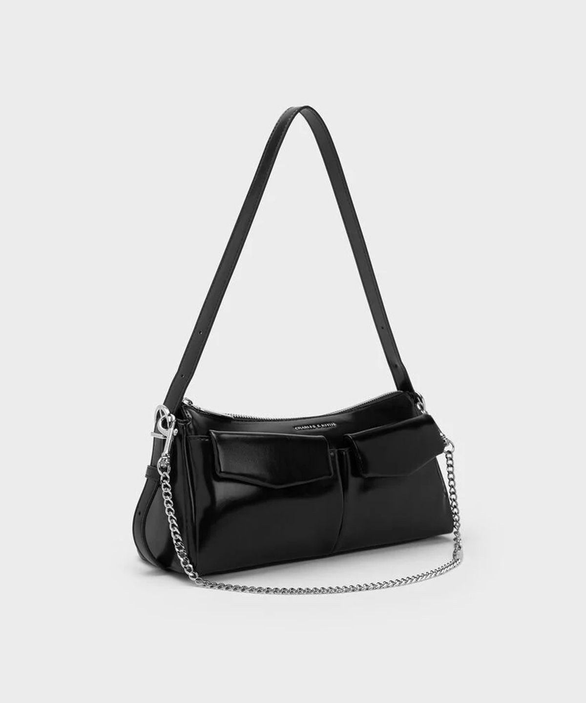 찰스앤키스(CHARLES & KEITH) 레이첼 이롱게이티드 프런트 포켓 체인핸들백 5colors CK2-20160191