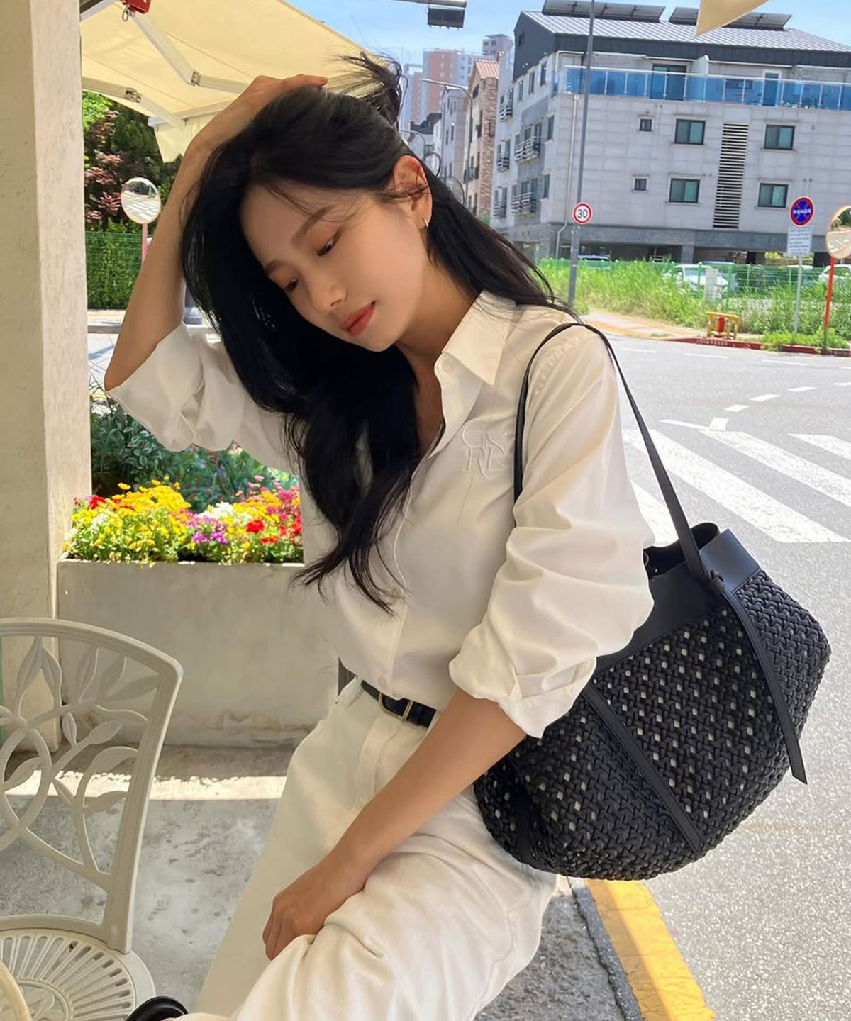 찰스앤키스(CHARLES & KEITH) 칼라 우븐 토트백 2colors CK2-30701696-2
