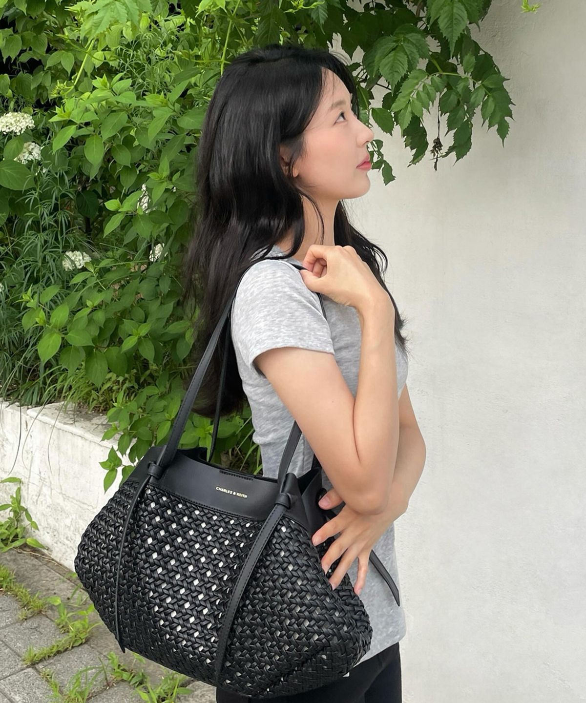 찰스앤키스(CHARLES & KEITH) 칼라 우븐 토트백 2colors CK2-30701696-2