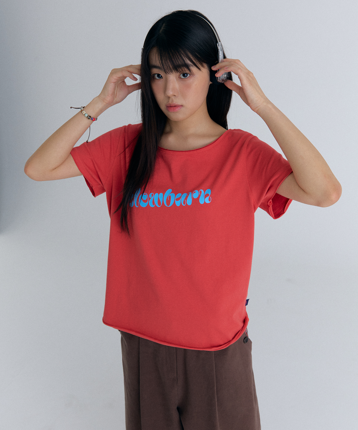 플러티(FLIRTY) easy off shoulder t-shirt in red