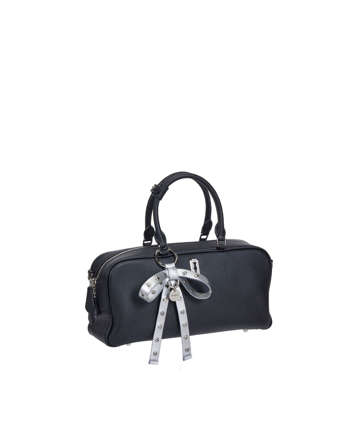 분크(VUNQUE) Goth Leather Ribbon Charm (고스 레더 리본 참) Silver