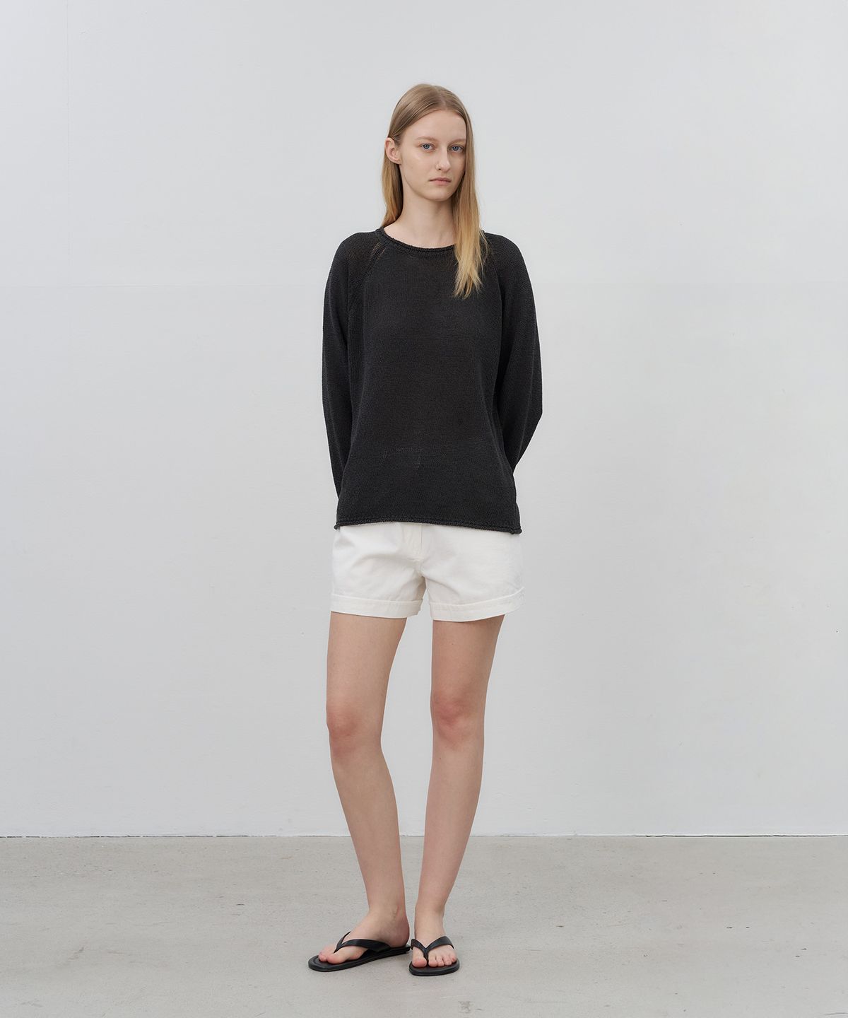 로트(LOTE) Paper Cotton Rolled Knit_3 Color