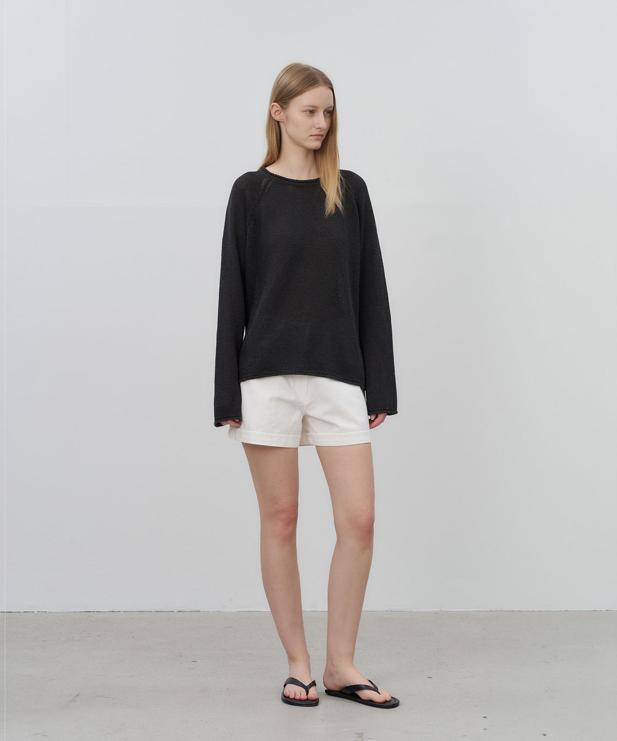로트(LOTE) Paper Cotton Rolled Knit_3 Color