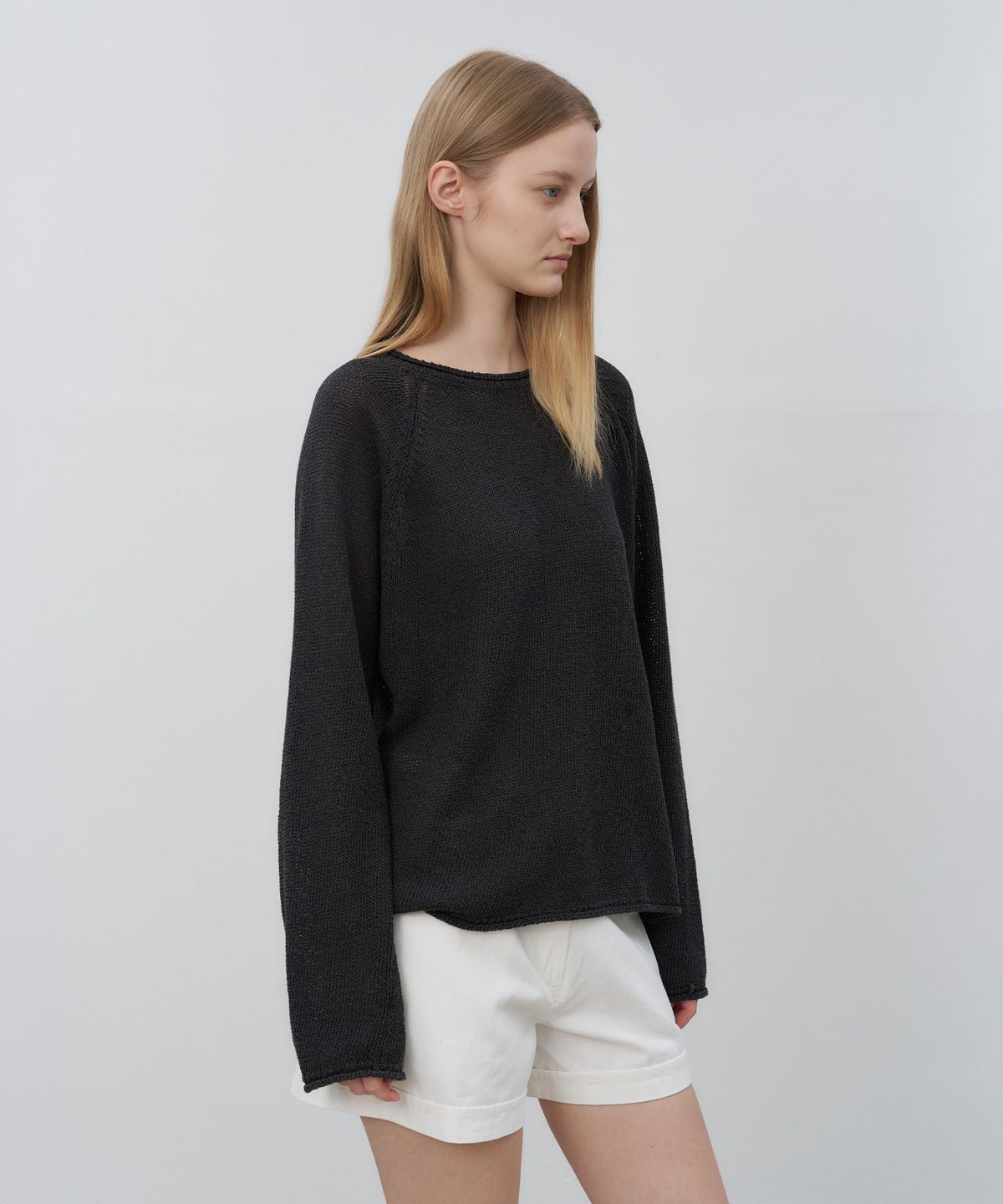 로트(LOTE) Paper Cotton Rolled Knit_3 Color
