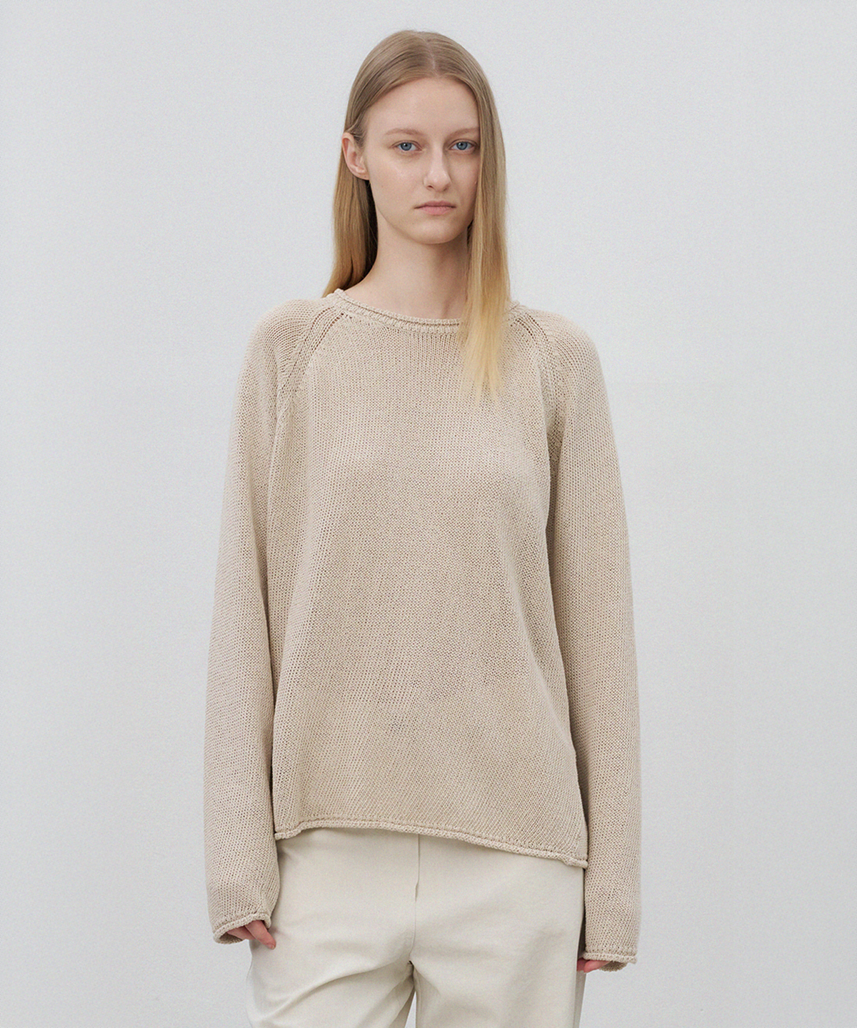 로트(LOTE) Paper Cotton Rolled Knit_3 Color
