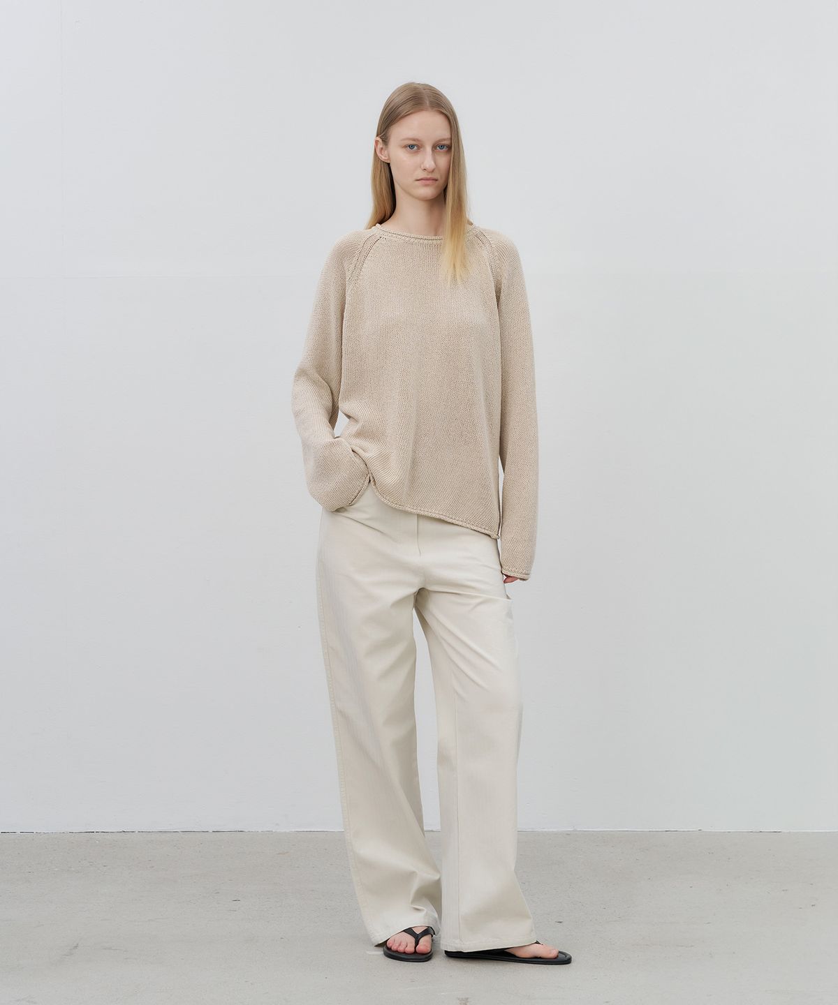 로트(LOTE) Paper Cotton Rolled Knit_3 Color