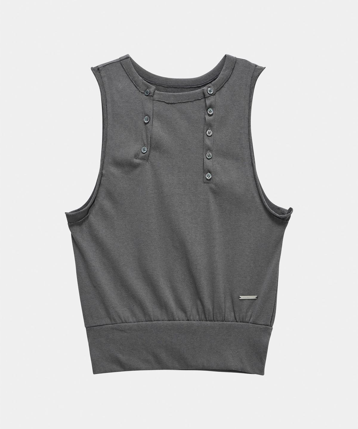 에트오소메(ETRE AU SOMMET) Two-Line Button Short Sleeveless (Charcoal)